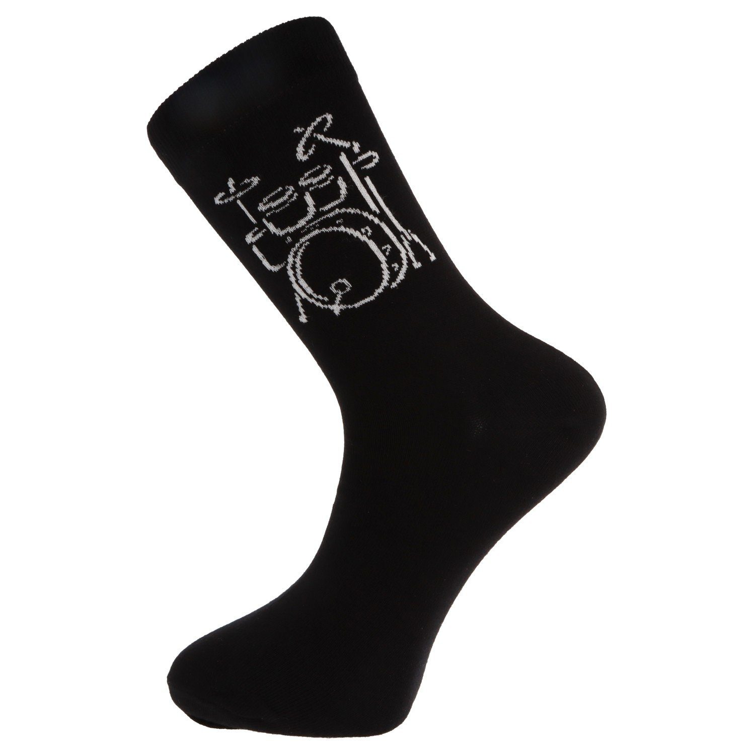 Musikboutique Freizeitsocken Socken mit eingewebtem weißem Schlagzeug, Musi günstig online kaufen