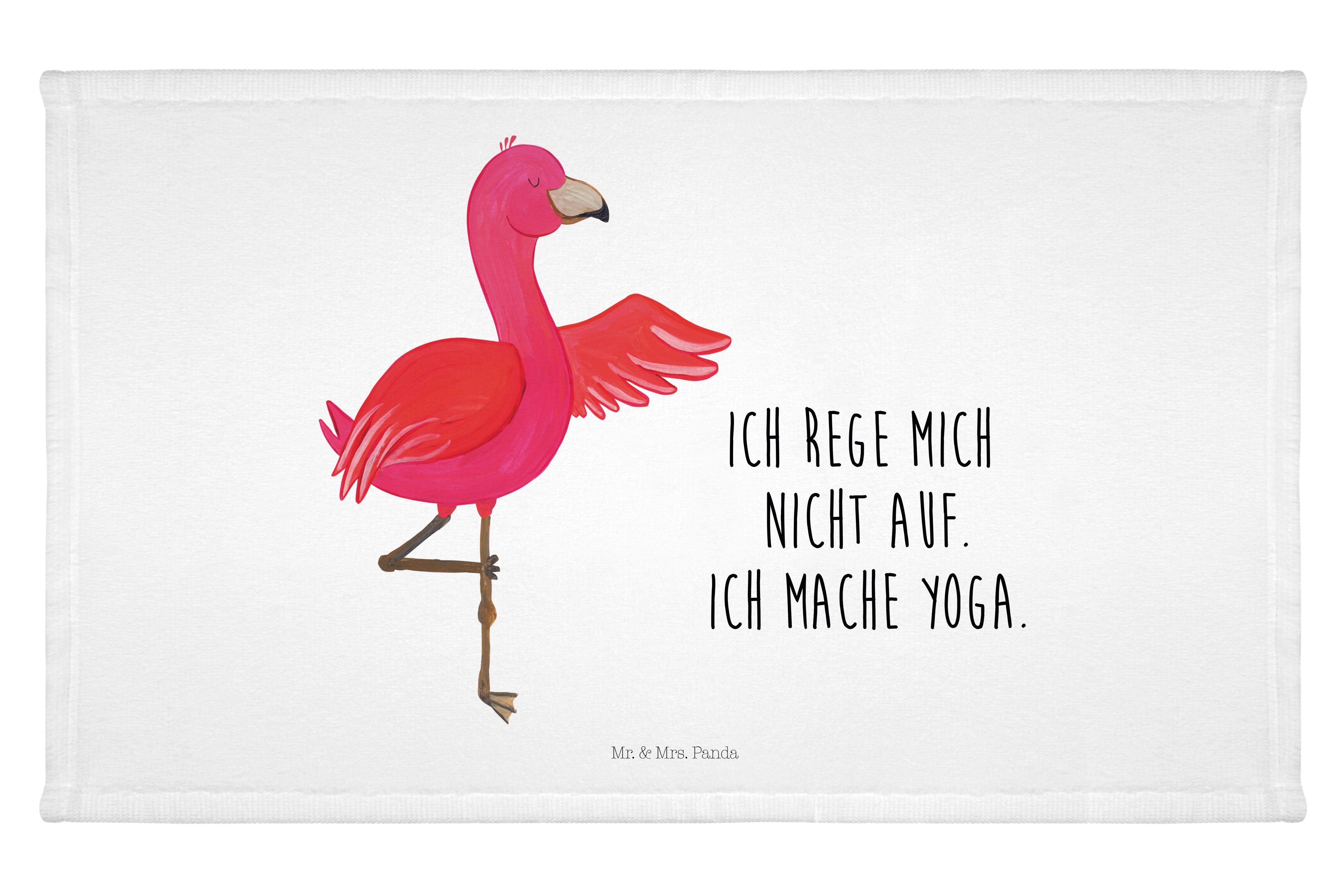 & Kinder Yoga-Übu, Geschenk, Mrs. - Gästetuch, - Weiß (1-St) Panda Handtuch Handtuch, Yoga Flamingo Mr.