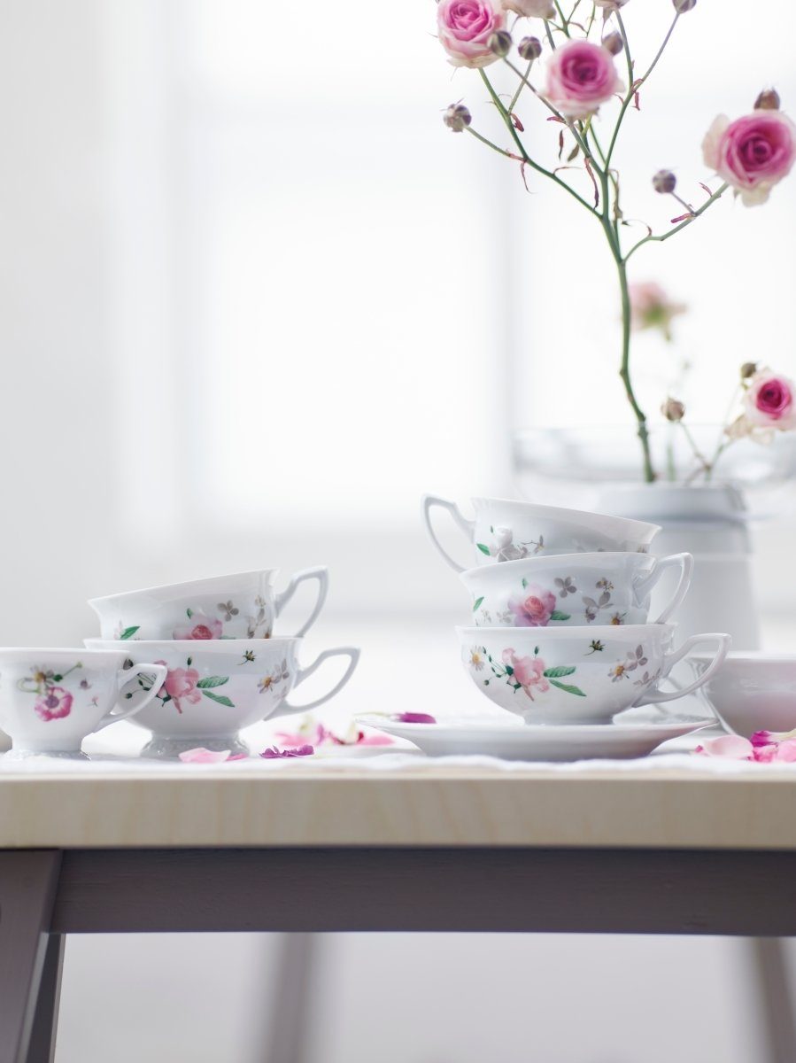 Rosenthal Suppenteller Maria Pink Rose Suppenteller 23 cm, Teller Tief