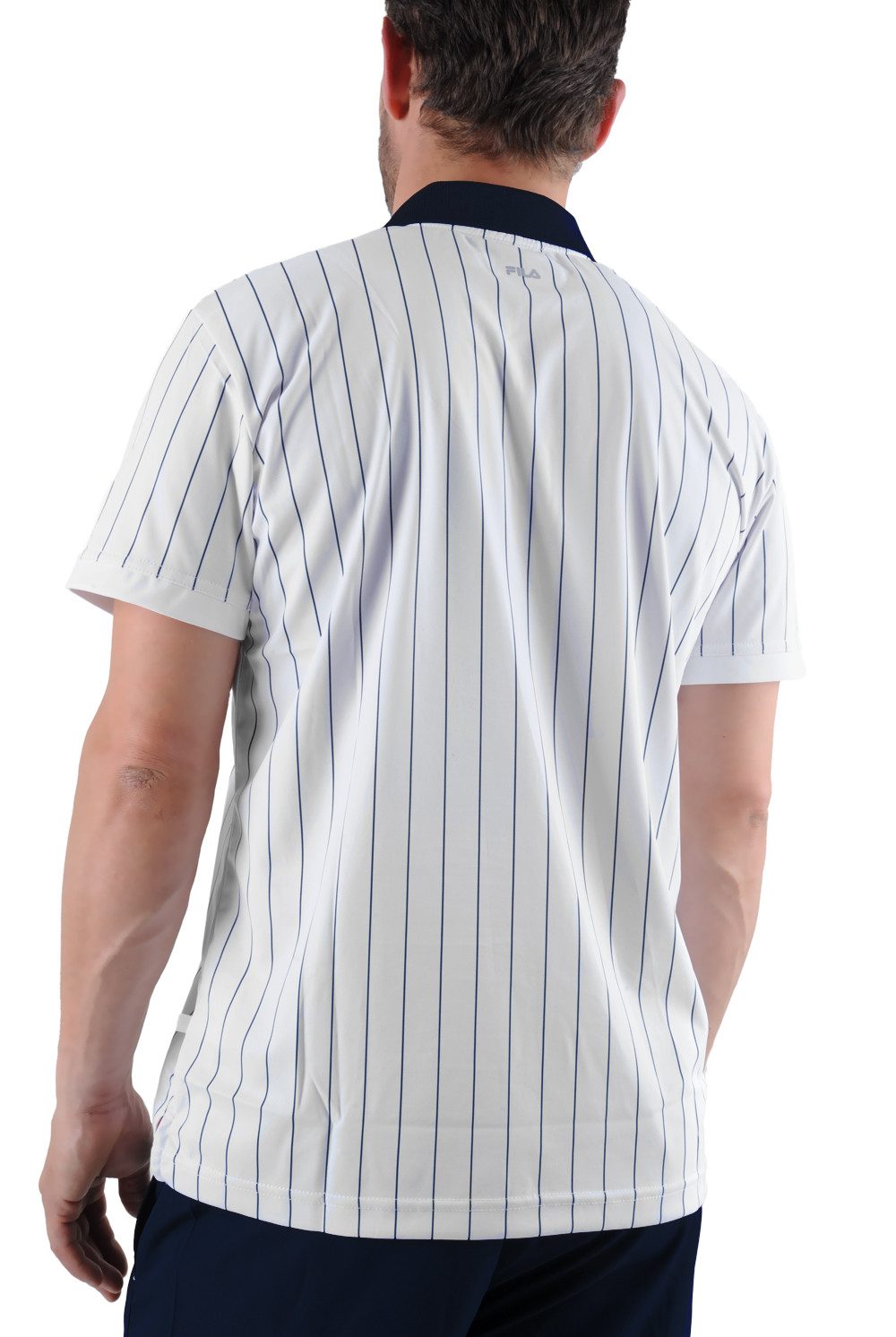 Fila Poloshirt Stripes (100% Polyester) weiss/navy/rot Herren