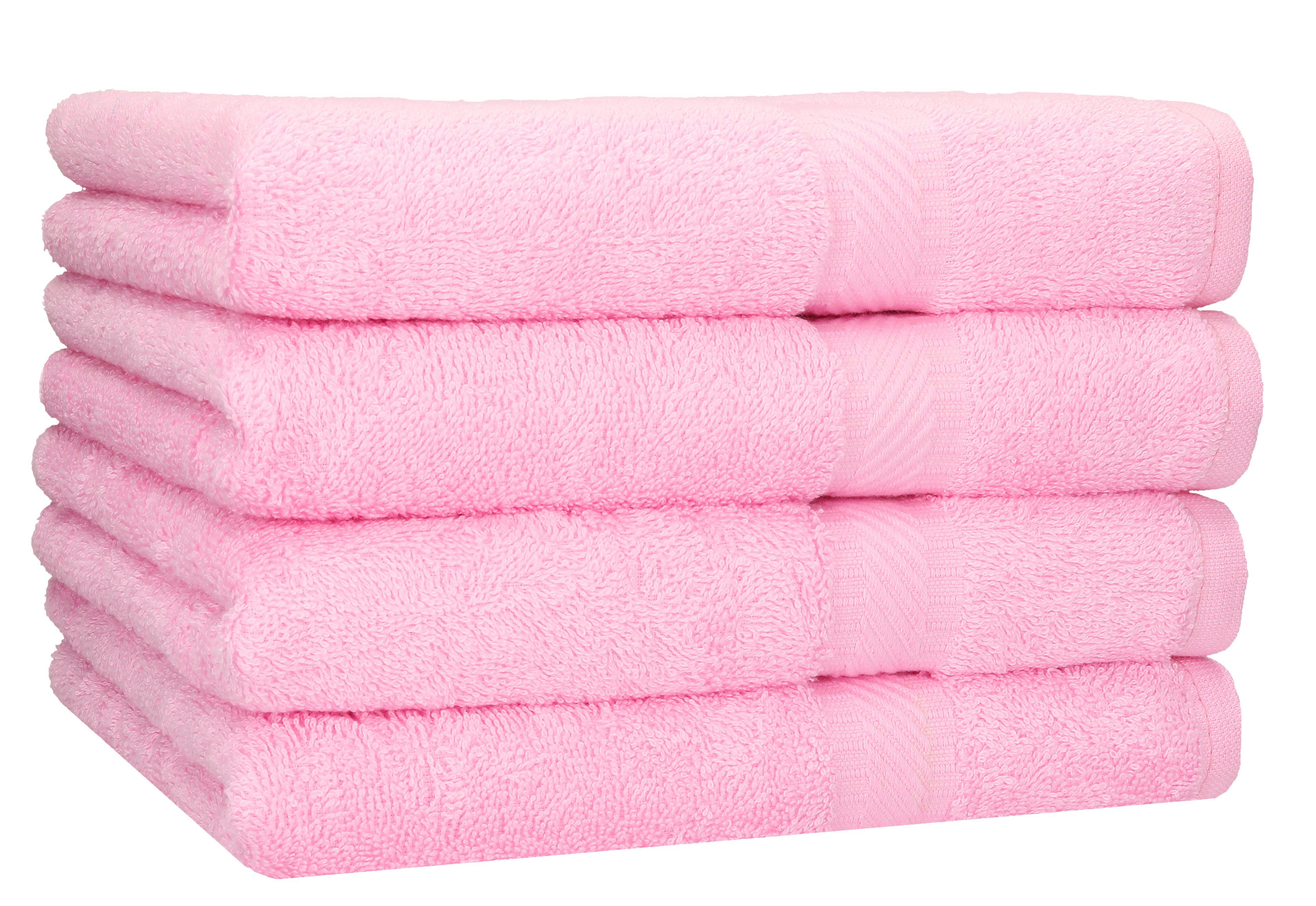 Betz Duschtücher 4 Stück Duschtücher Set Palermo Größe 70x140 cm 100% Baumwolle Badetuch Duschhandtuch Sporthandtuch, 100% Baumwolle rosé