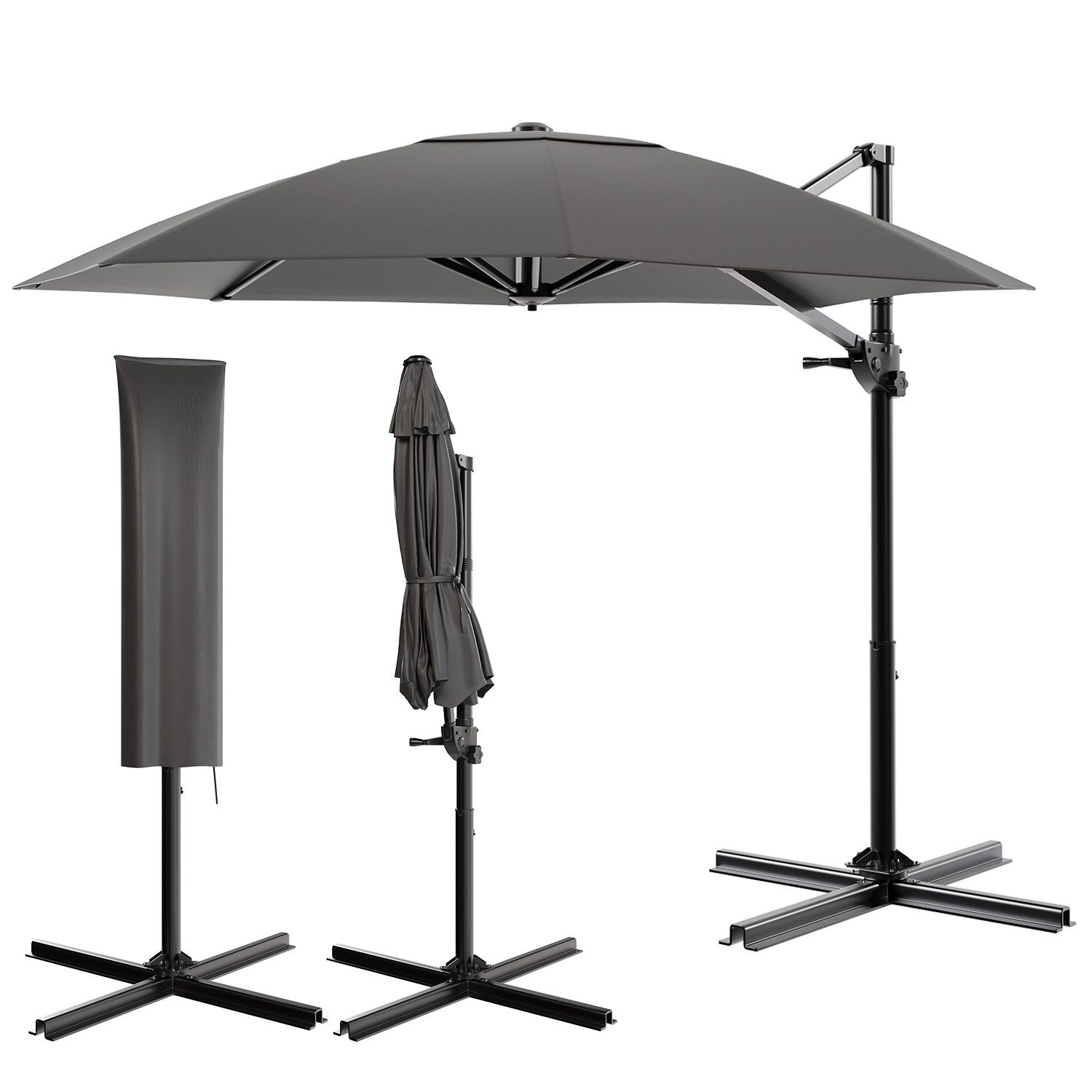 GUNJI Sonnenschirm ∅270/330cm,Gartenschirm UV Schutz 50+,mit günstig online kaufen