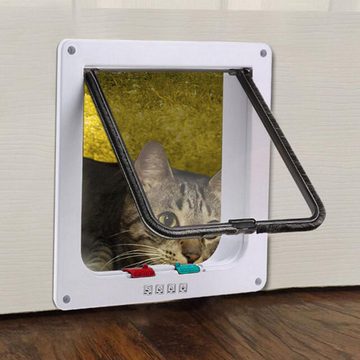 Randaco Katzenklappe Katzentür Katzenklappe Cat Door Katzen 4-Wege Hundeklappe 2 Größe