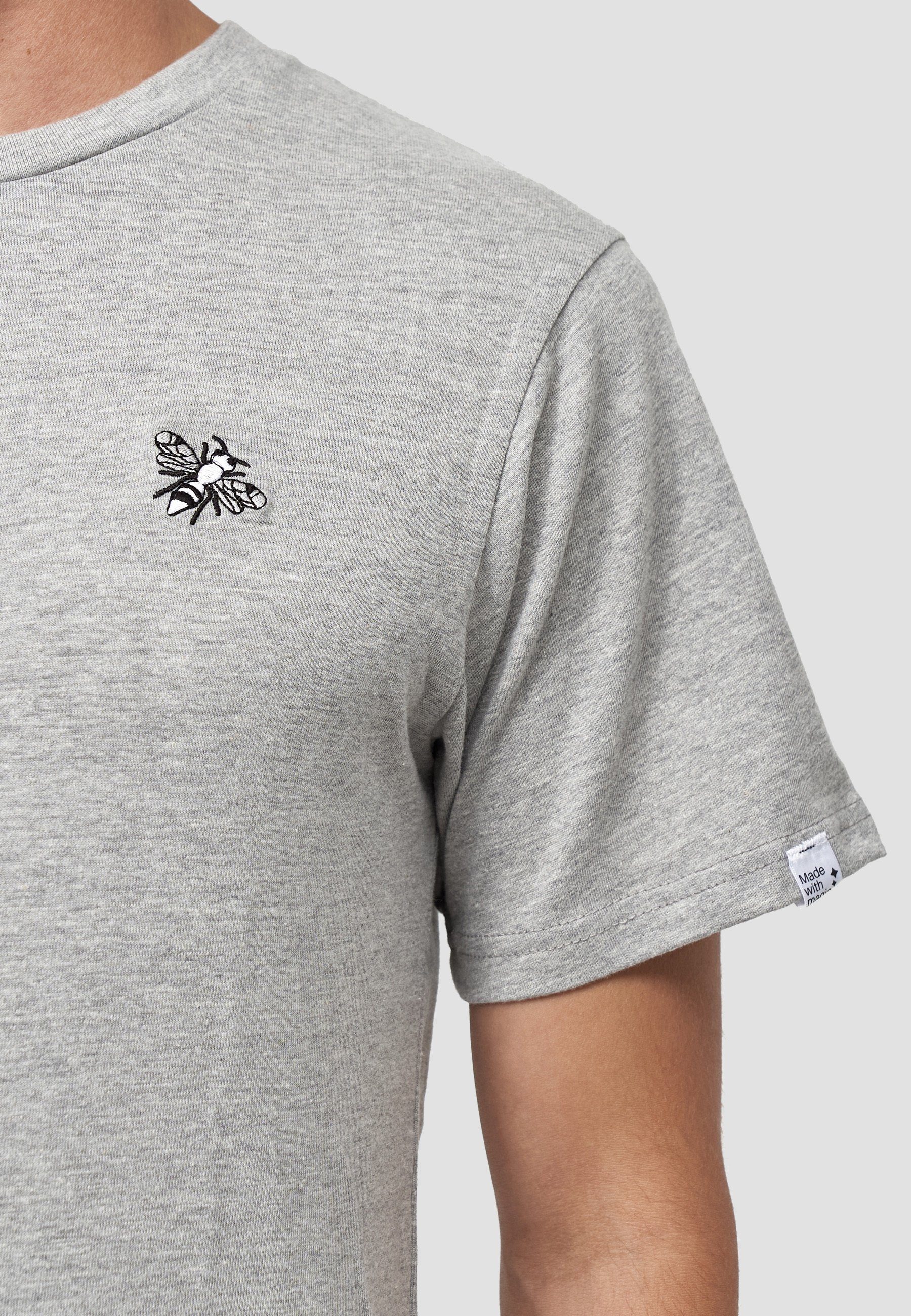 MIKON T-Shirt Fliege GOTS zertifizierte Bio-Baumwolle Hellgrau