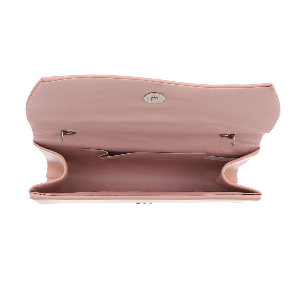 Ital-Design Schultertasche Kleine, Damentasche clutch schultertasche mit strass in Altrosa