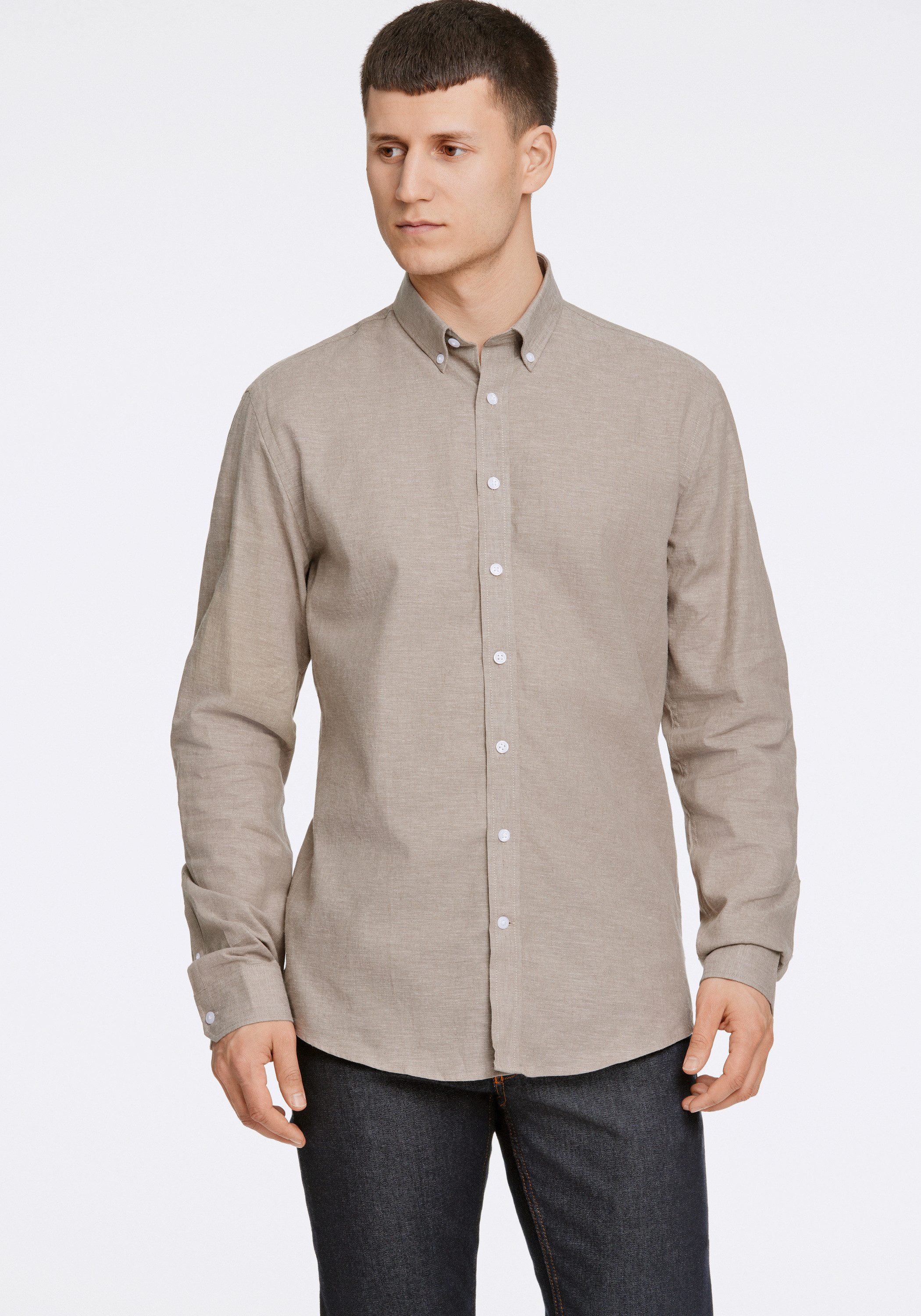 LINDBERGH Leinenhemd Leinenhemd (Langarm) Slim Fit
