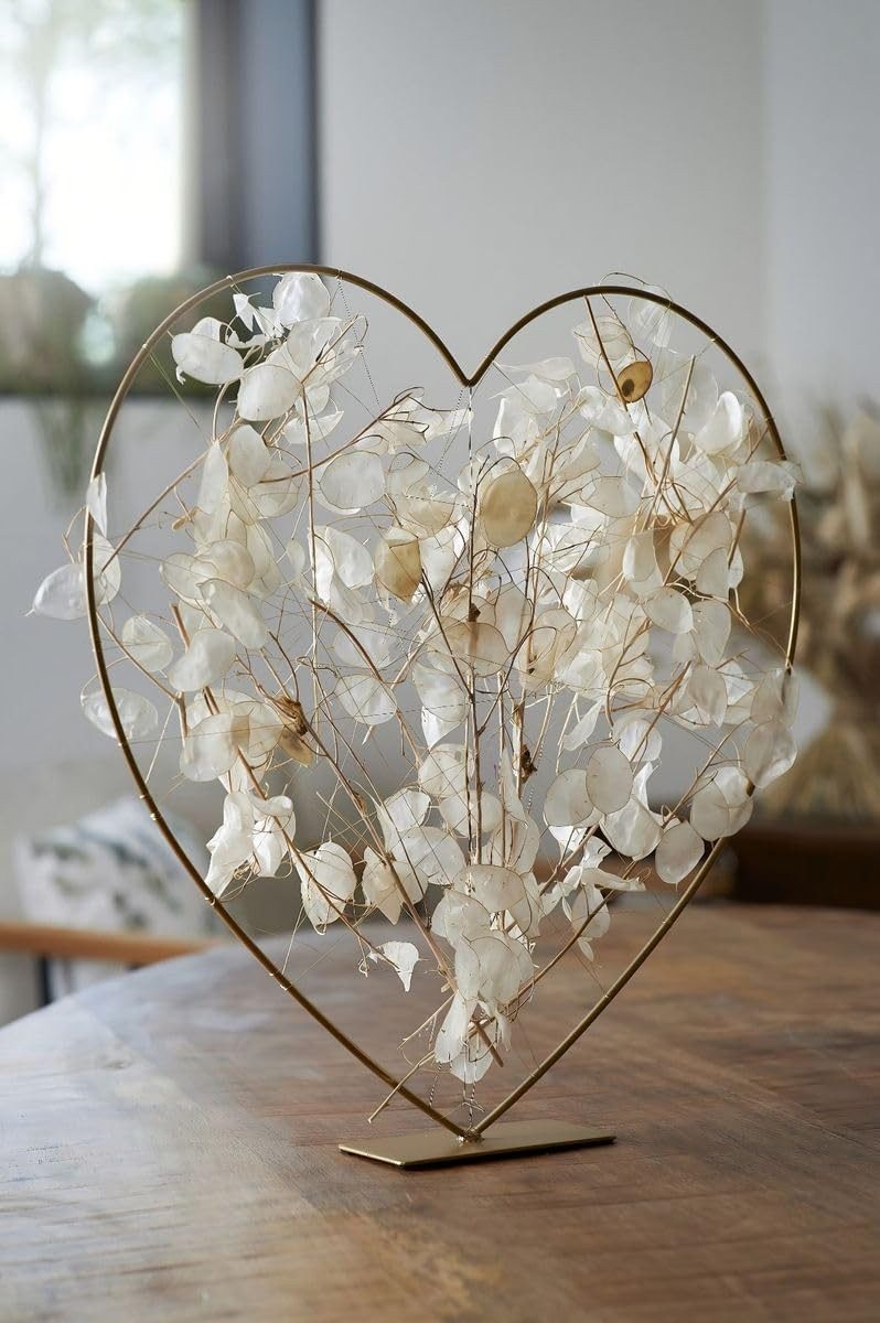NaDeco Dekoobjekt Metallherz Gold liegend, 58 cm Metallring