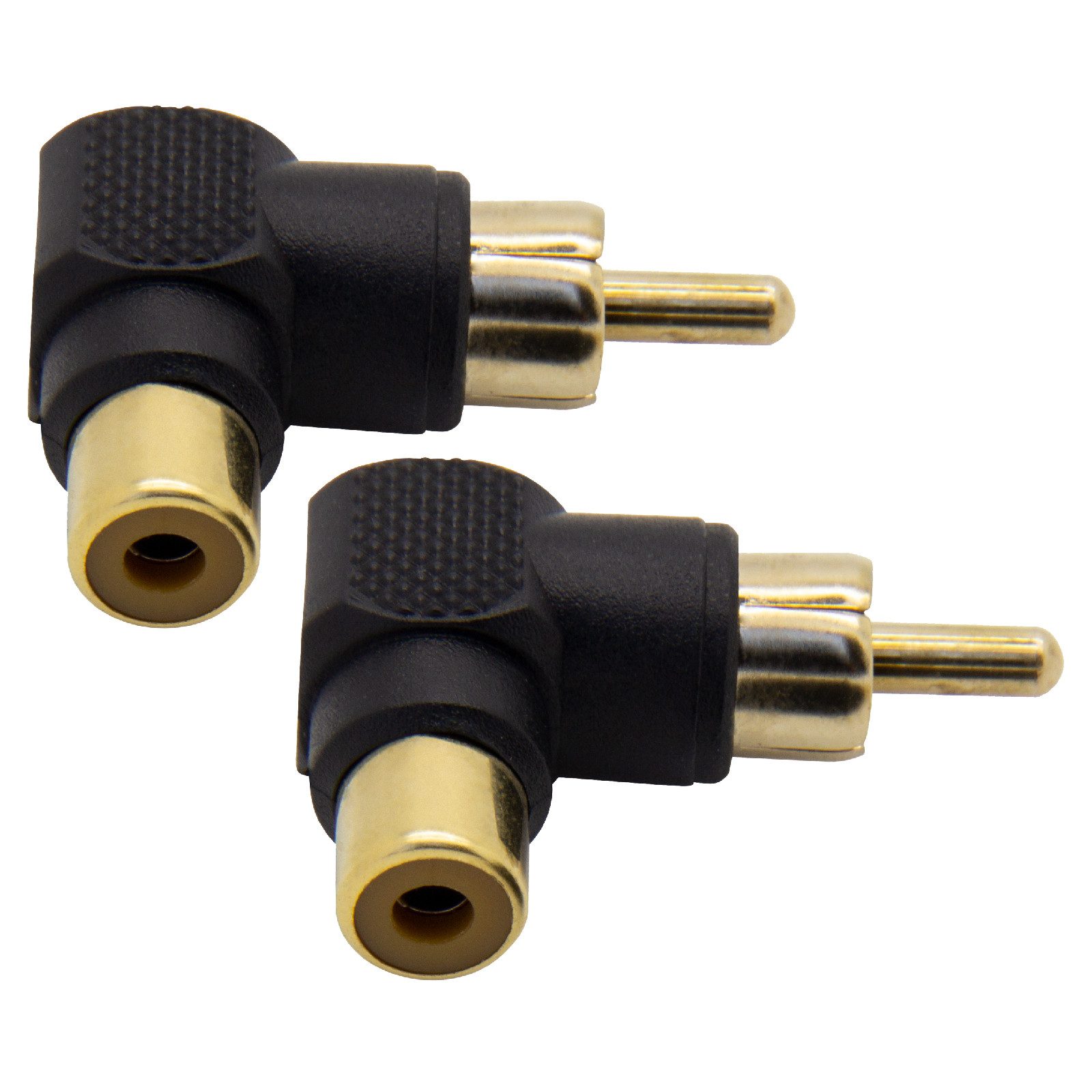 2x Cinch Adapter Kabel Kupplung Audio Video RCA Winkel Stecker Buchse Audio-Adapter