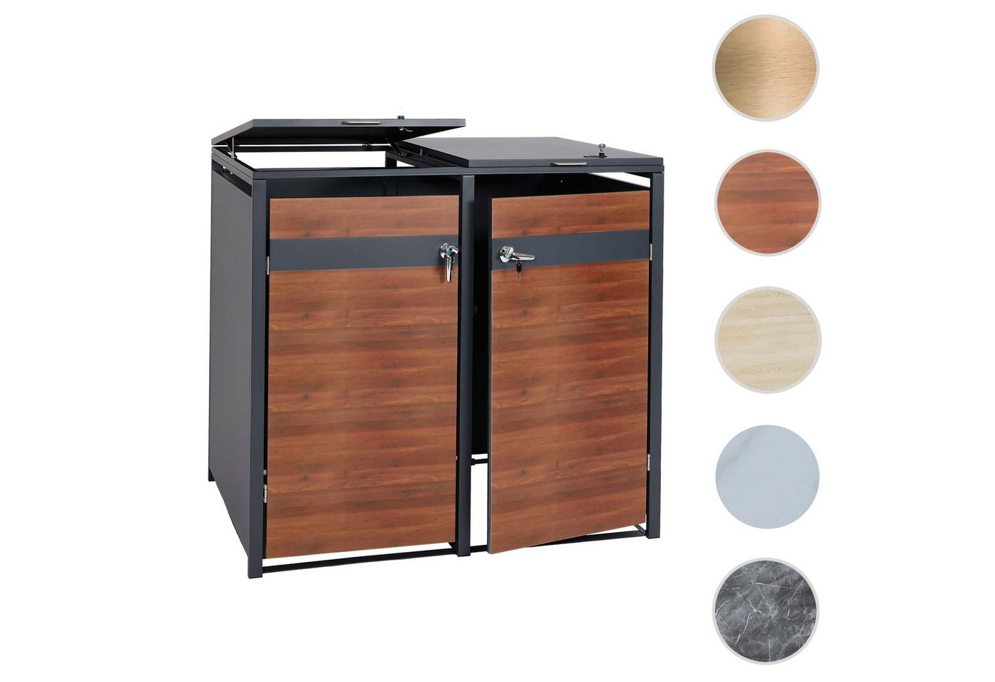 Thumbnail - MCW Mülltonnenbox MCW-J82-2 (2 St), Für 2 Mülltonnen mit 80 bis 240L Fassungsvermögen, abschließbar
