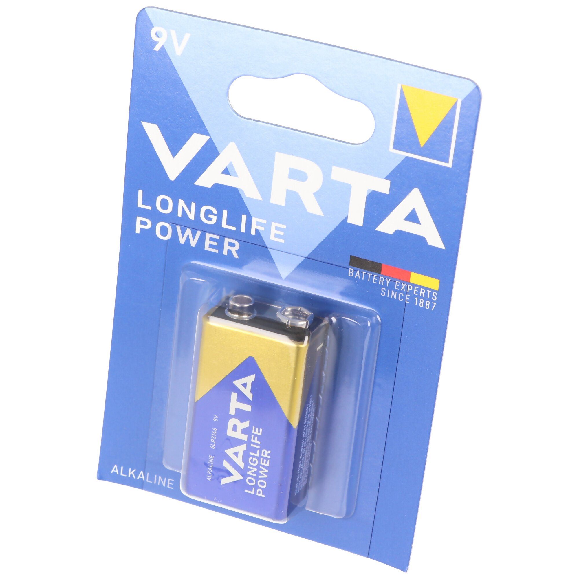 VARTA Varta Longlife Power (ehem. High Energy) 9V E-Block 4922 Batterie 20e Batterie, (9 V)
