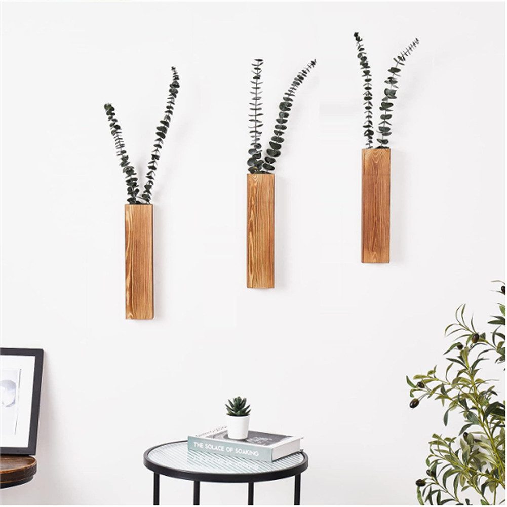 GarveeMore Hängedekoration 2Pack Wandpflanzgefäße Hängende Holz Wandvase Dekoration SchlafzimmerW – Bild 5 von 5