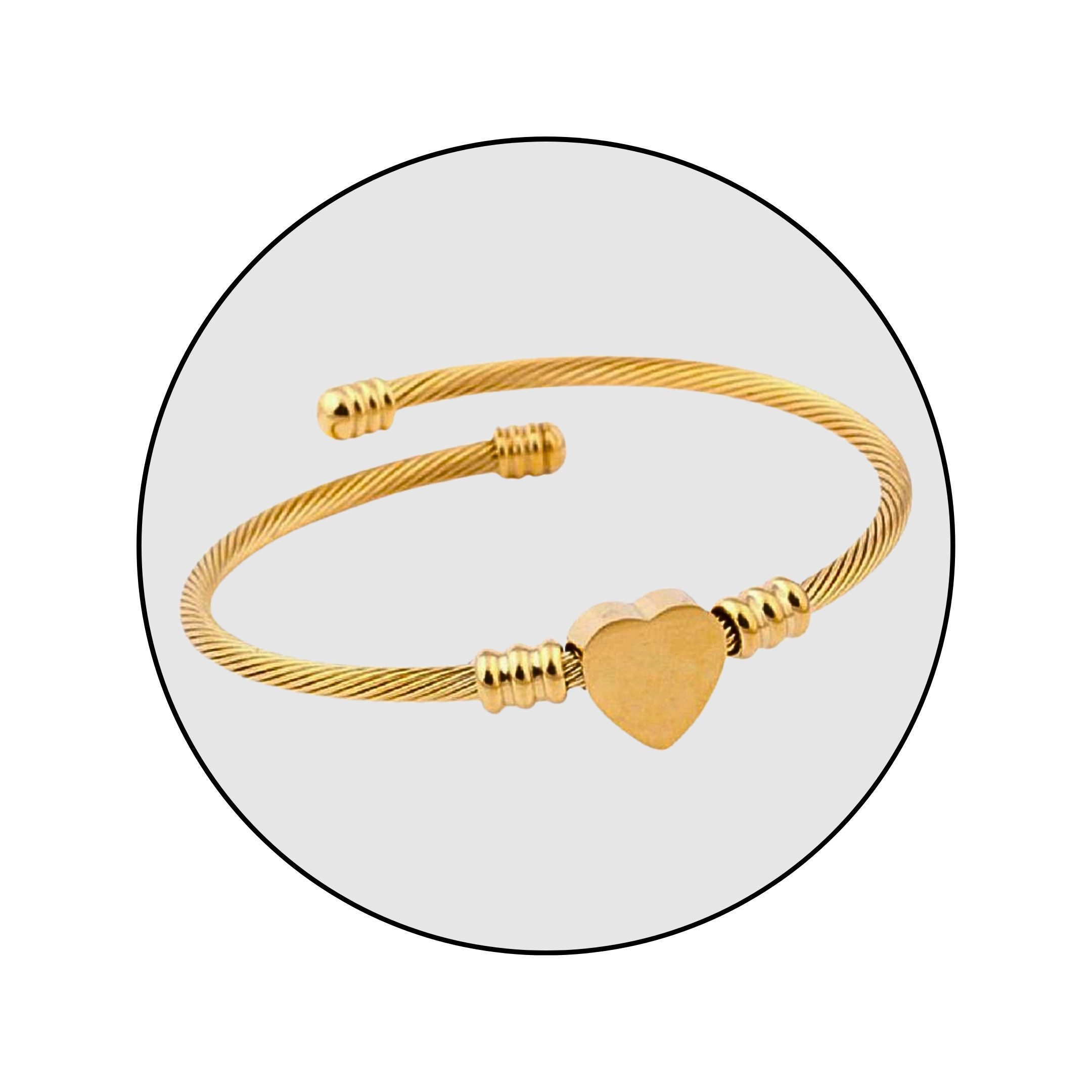 GOLDKLEIN Armreif Edelstahl Herz Schmuck Armkette Armreif, Damen, inkl. Ges günstig online kaufen