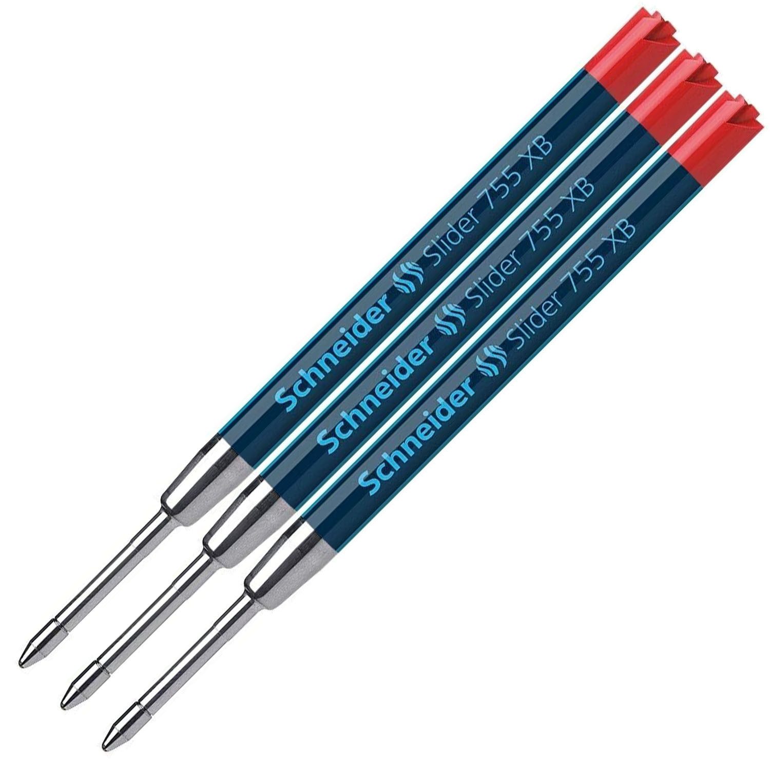 SCHNEIDER NOVUS Kugelschreibermine SCHNEIDER Kugelschreiber Mine Slider 755 XB rot, Blisterkarte mit 3 St