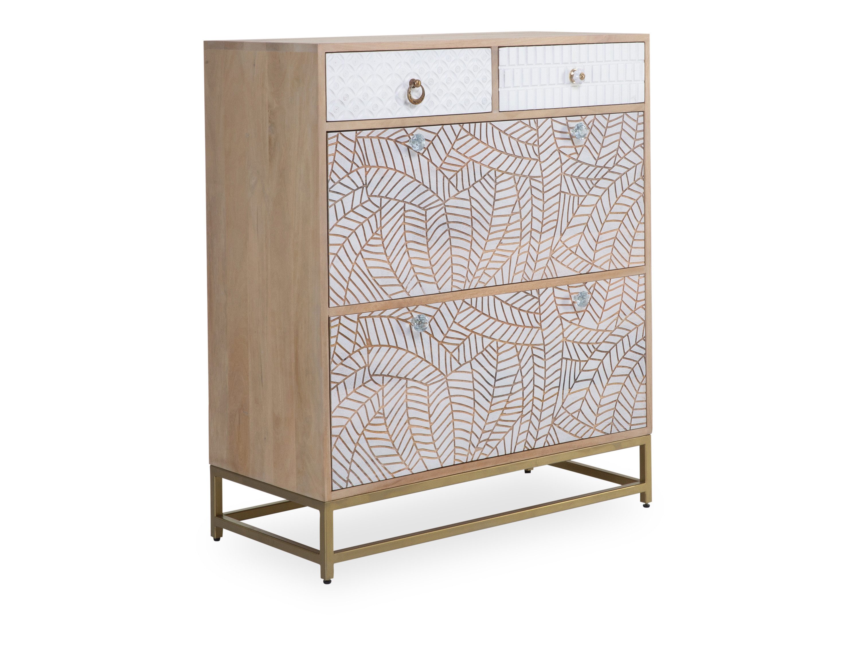 SANSIBAR LIVING Kommode Schuhkommode SANSIBAR AMRUM BHT 85x100x40 cm braun Schuhkipper