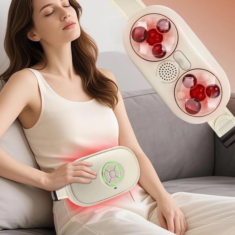 BBWL Massagegerät 360° Knetmassage mit Wärmefunktion 3 Intensitätsstufen, Rotlicht Therapie verstellbarer Gurt ergonomisch