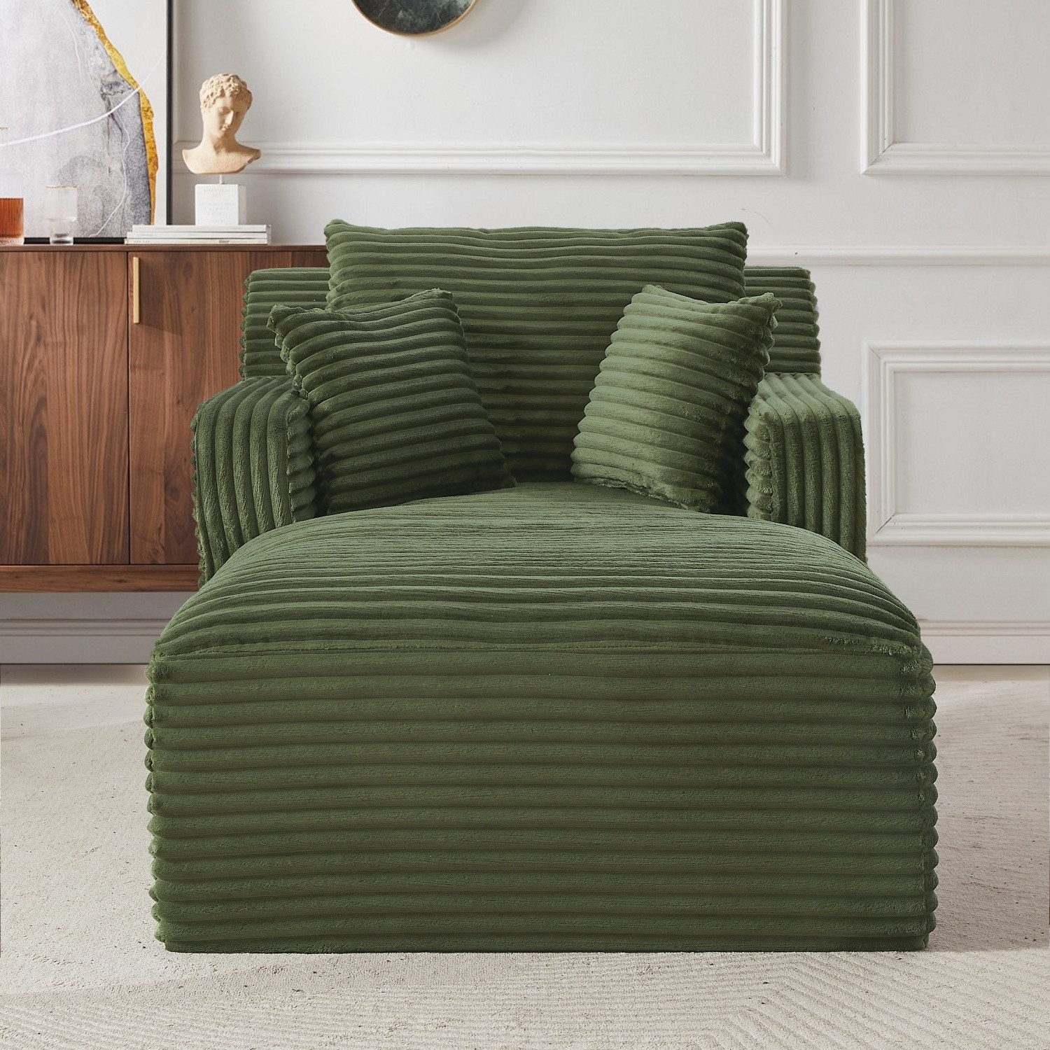 ANYSUN Sofa Cord-Schlafsofa mit 2 Kissen,Bequemes Einzelsitz-Bodensofa,Loungesofa, Bequemes Schlafsofa/Relaxsessel, fur Wohnzimmer, Büro & Wohnung,Apartment,ohne Montage