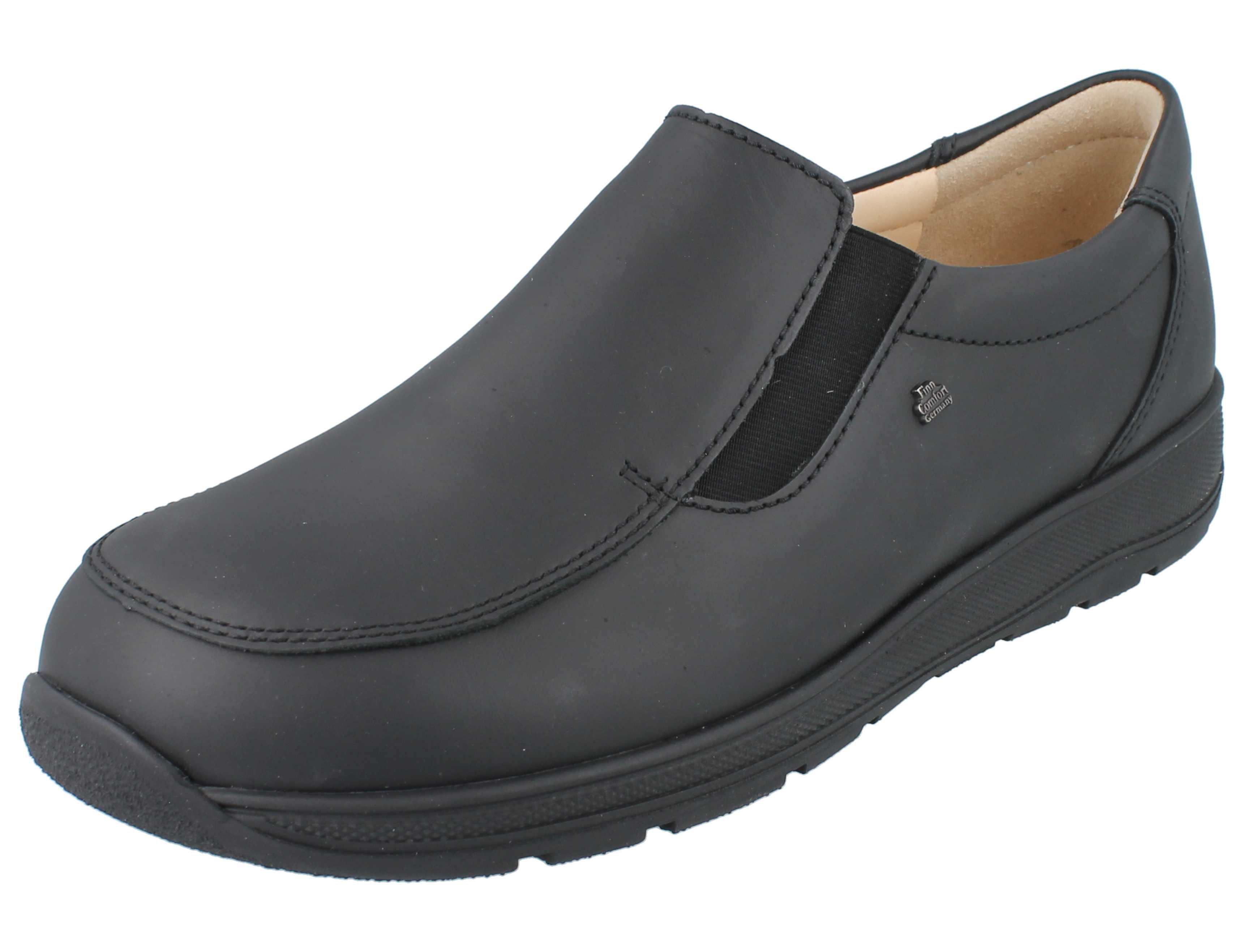 Finn Comfort FINN COMFORT Astana Herren Sliper schwarz Glattleder - Größe: UK Slipper Wechselfußbett