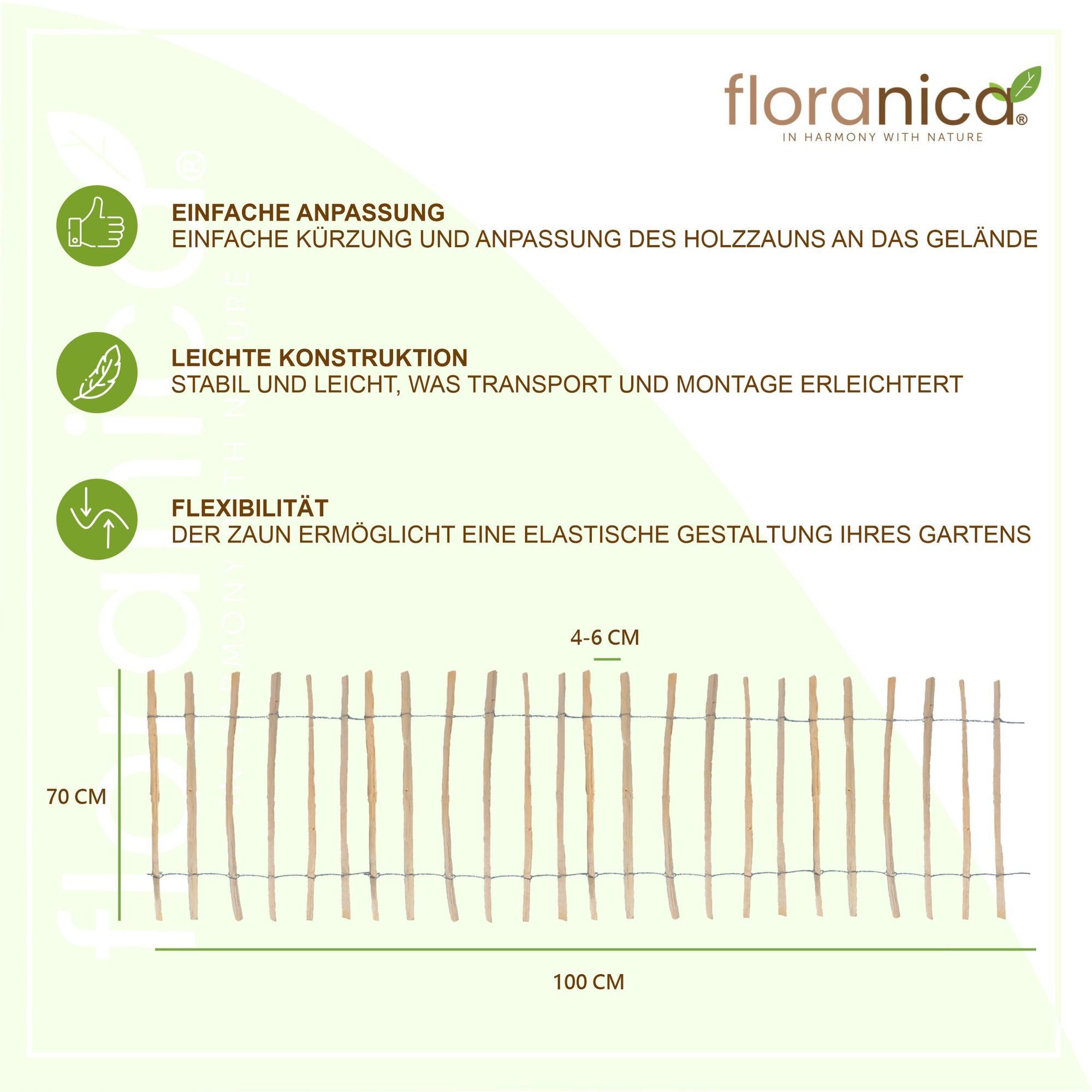 Floranica Staketenzaun Gartenzaun aus Haselnuss oder günstig online kaufen