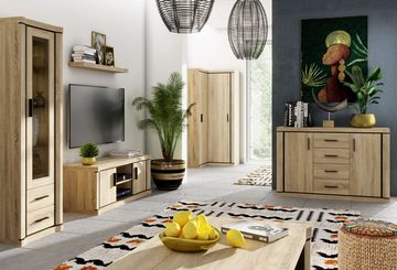 99rooms Lowboard Safari (TV-Kommode, TV-Schrank), 2-türig, offene Fächer, viel Stauraum, Modern Design