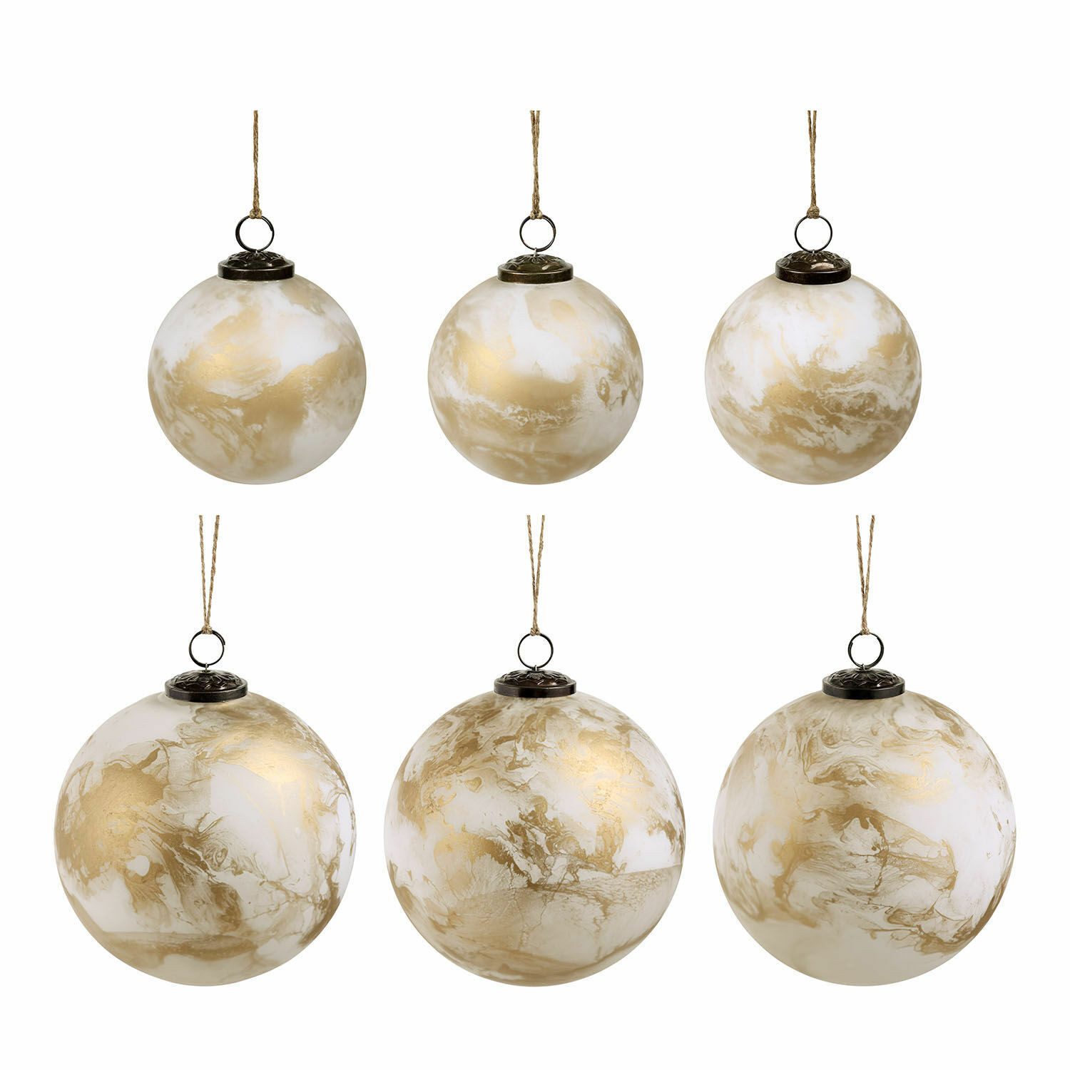 Mirabeau Christbaumschmuck Weihnachtskugel 6er Set Nymeria creme/gold, none