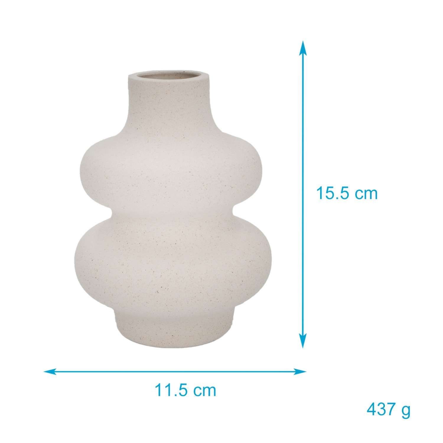 Intirilife Dekovase (1 St), Keramik Vase in Creme Weiß - 11.5 x 15.5 cm günstig online kaufen