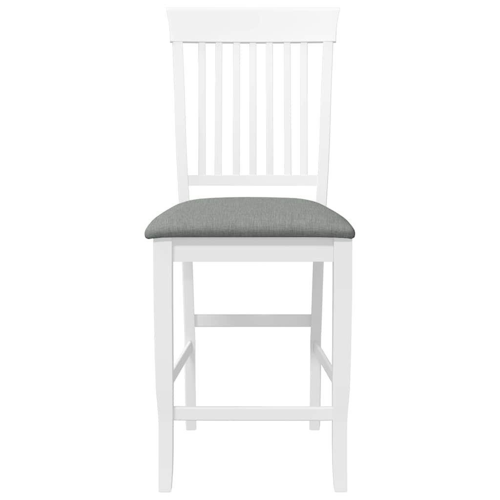 vidaXL Barhocker Barhocker mit Kissen 2 Stk. Weiß Massivholz Gummibaum (1 St)