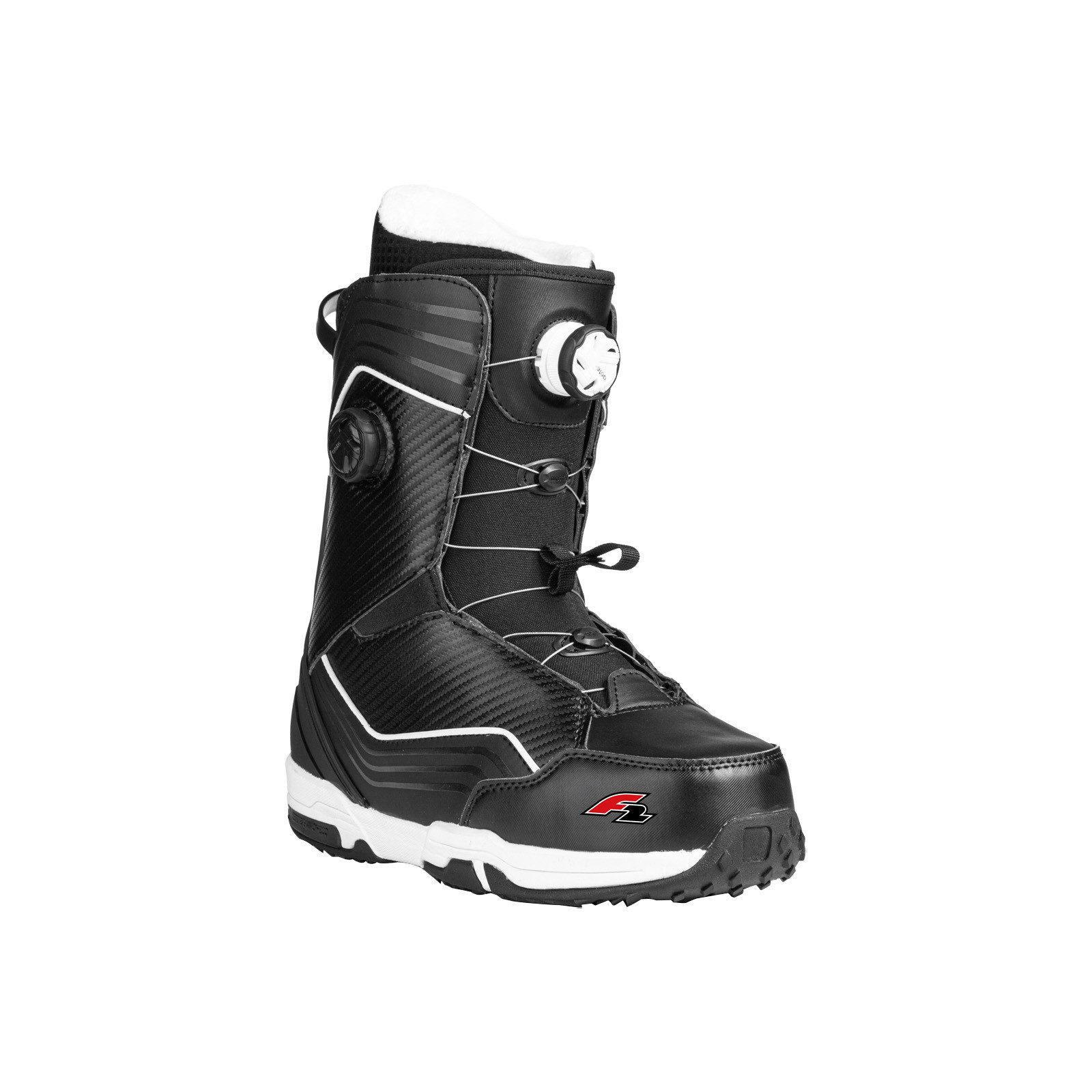 F2 F2 Herren Snowboard Softboots Team Double Atop Gr. 42 (MP 27,0) Schwar Snowboardboots