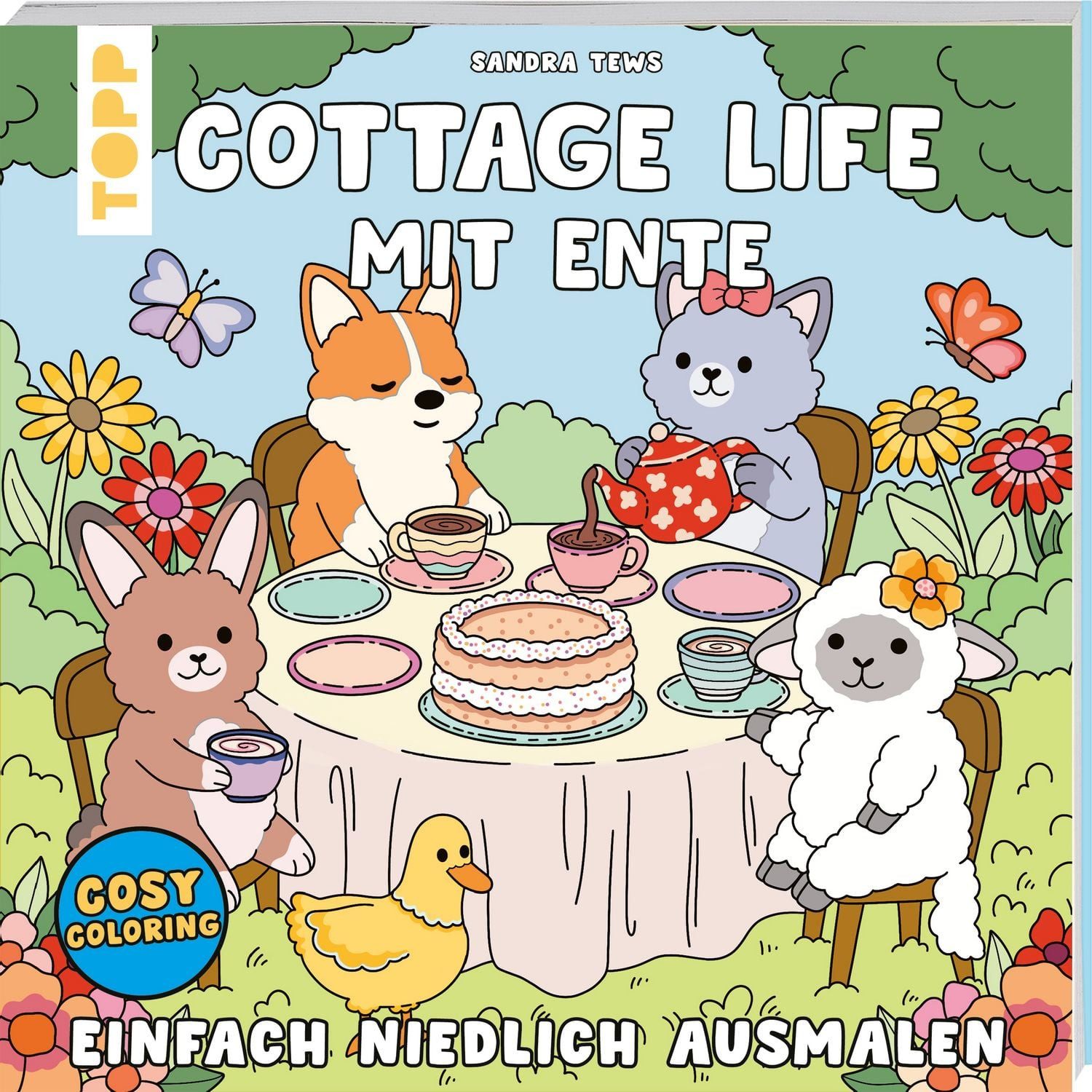 Cosy Coloring - Cottage Life mit Ente / Sandra Tews, Einfach niedlich ausmalen