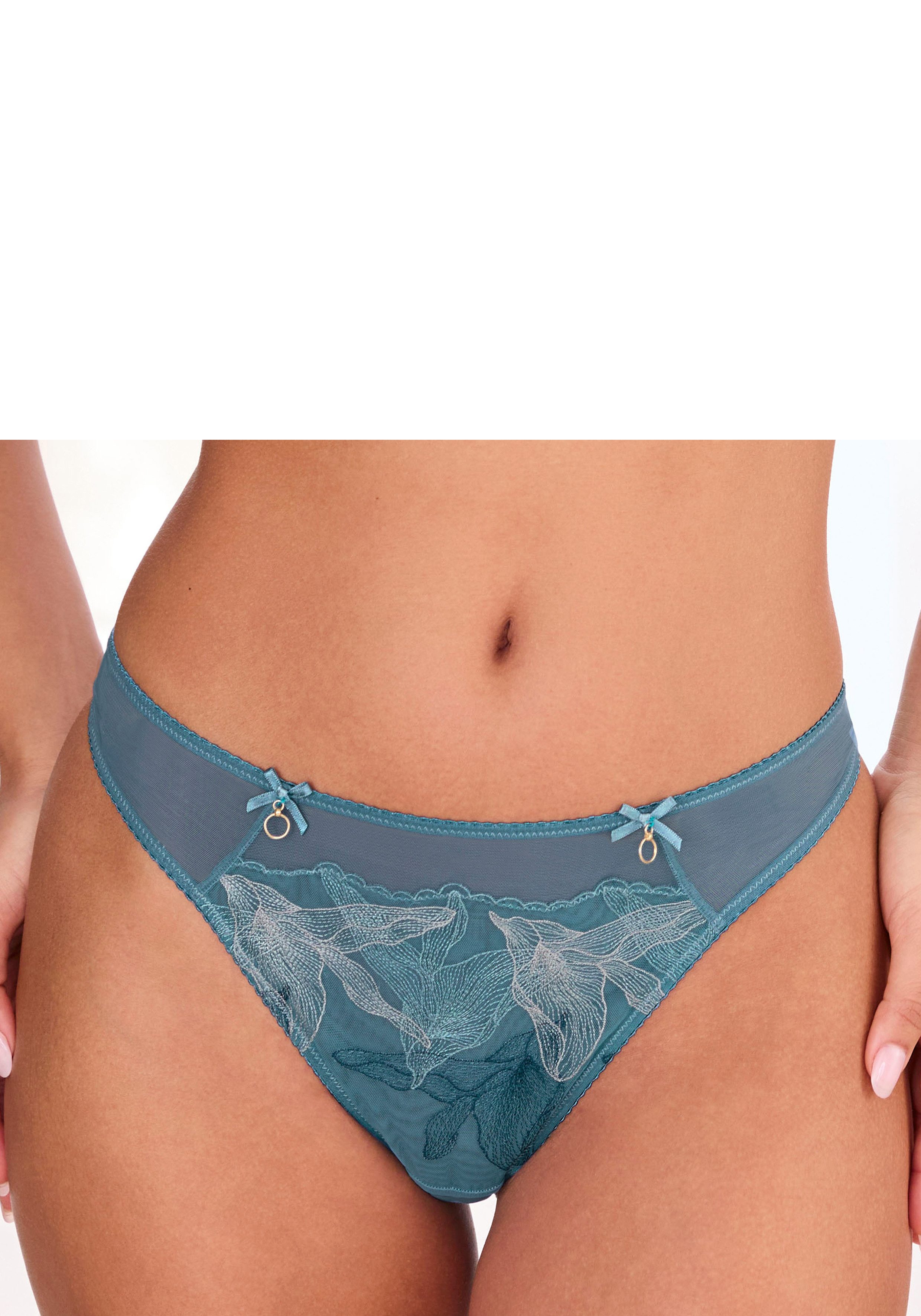 LASCANA String Gabriella aus Mesh mit hauchzarter Stickerei, transparente Unterwäsche