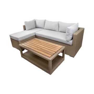 Green Spirit Gartenlounge-Set Gartenlounge Ancona, (Set, 3-tlg), integrierte Kissenaufbewahrung