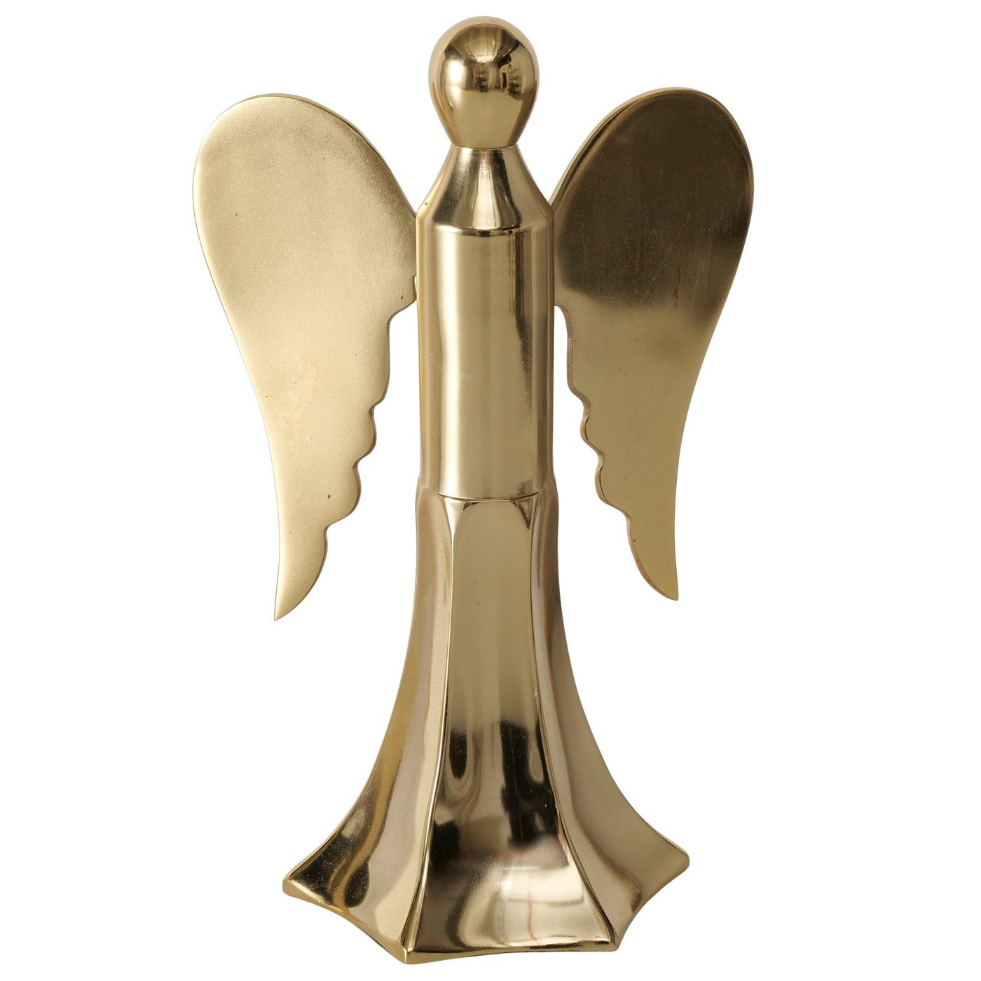 MF Weihnachtsfigur Dekoengel Angelique Gold aus Aluminium Handgefertigt Glänzend (1 St)