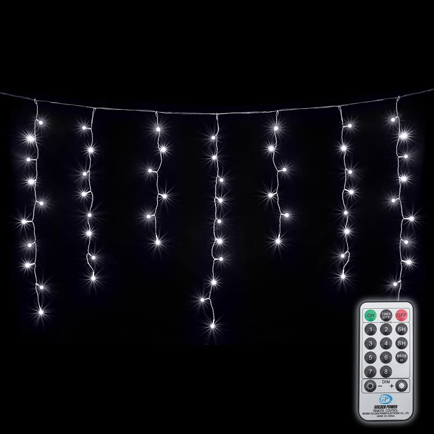 Salcar LED-Lichtervorhang LED Lichterkette Eisregen Lichtervorhang Weihnachtsdeko Aussen 8 Modi, 10m, 400er LED Lichtervorhang, Kaltweiß …