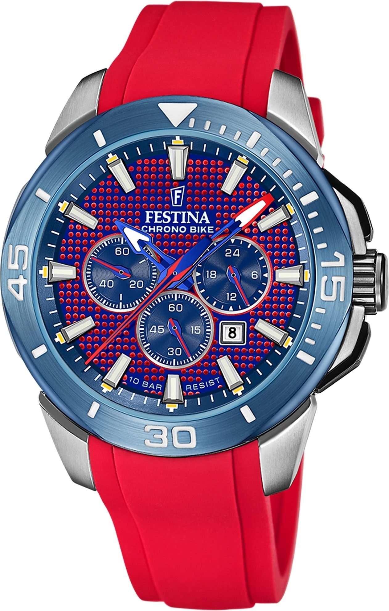 Festina Quarzuhr Festina Herrenuhr Kautschuk rot Festina, (Analoguhr), Herren Armbanduhr rund, Kautschukarmband rot, Sport