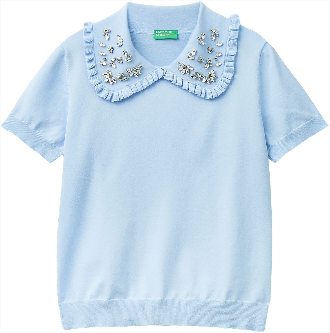 United Colors of Benetton Kurzarmpullover Kragen günstig online kaufen