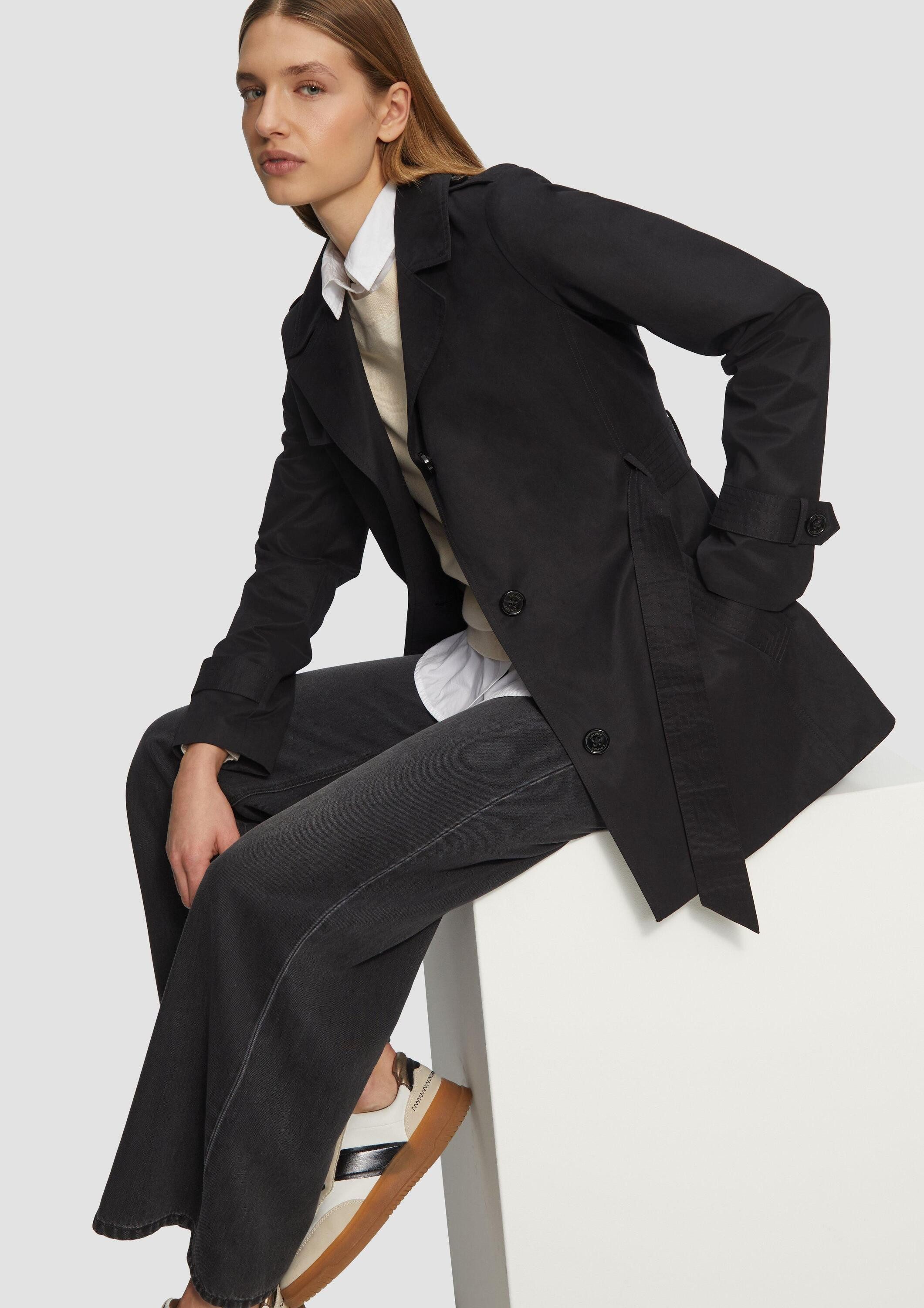 s.Oliver Funktionsjacke Outdoor-Jacke Kurzer Trench mit Gürtel