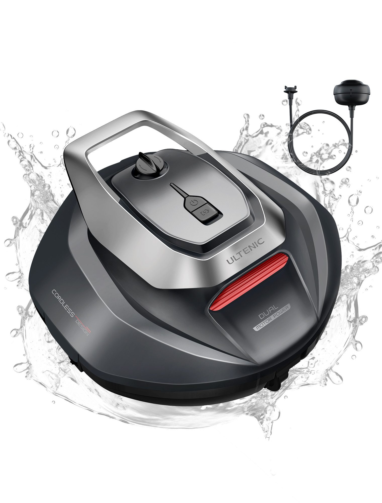 Ultenic Poolroboter Ultenic Poolroboter, 90 Minuten,2.5L Behälter,Selbstparker, 5200mAh,2 Bürstenlose Motoren,Automatische Reinigung