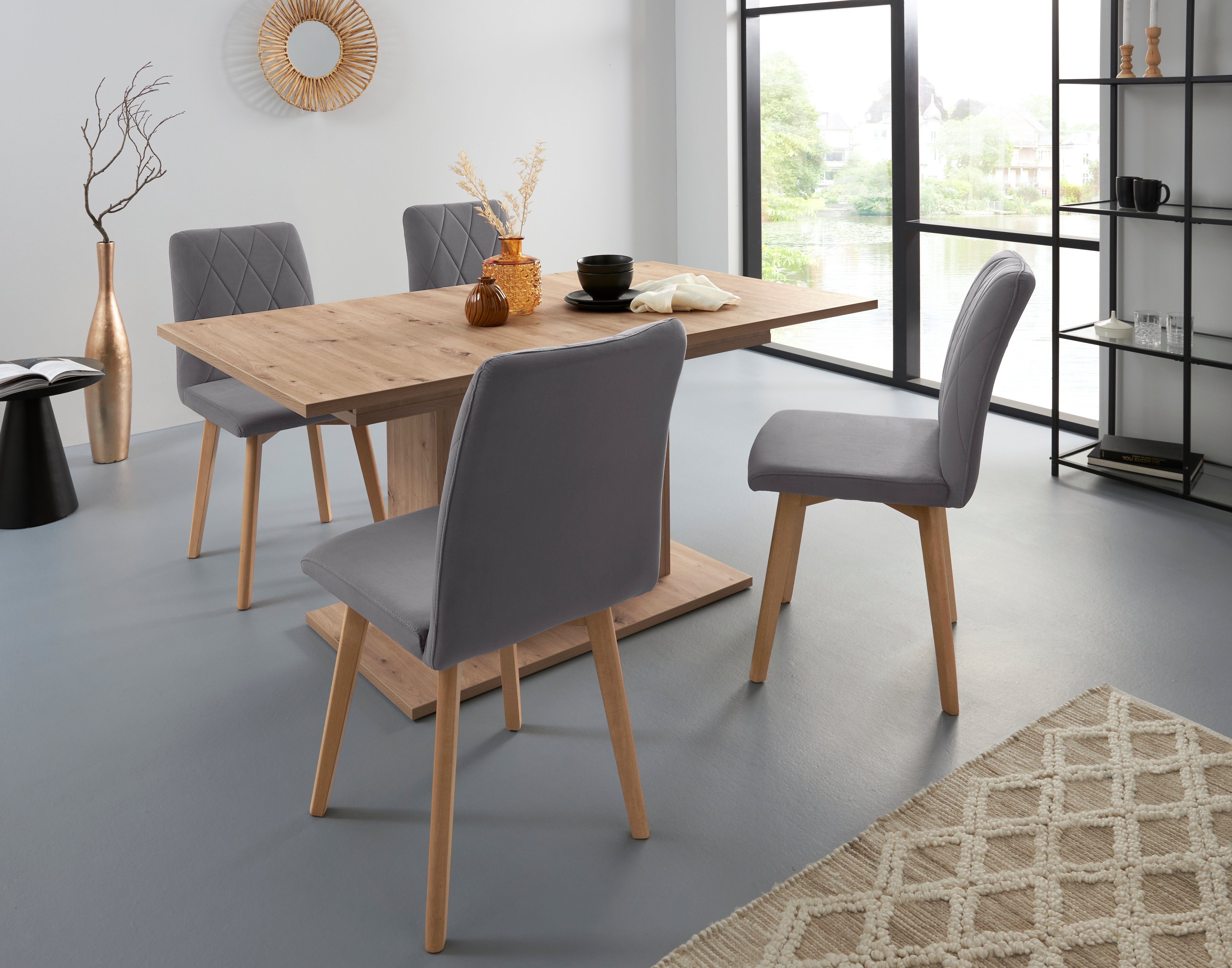 Home affaire 4-Fußstuhl Brest (Set, 2 St), Sitz und Rücken gepolstert, Raut günstig online kaufen