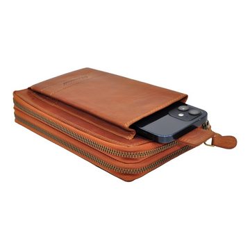 Benthill Brieftasche Große Geldbörse Echt Leder RFID Reisebrieftasche XXL Dokumententasche, RFID-Schutz Münzfach Kartenfächer Handy-Fach Reißverschlussfach