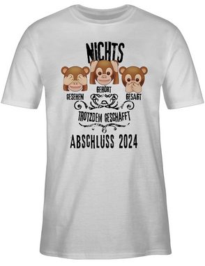 Shirtracer T-Shirt 3 Affen Emoticons ABSCHLUSS 2024 Abitur & Abschluss 2024 Geschenk