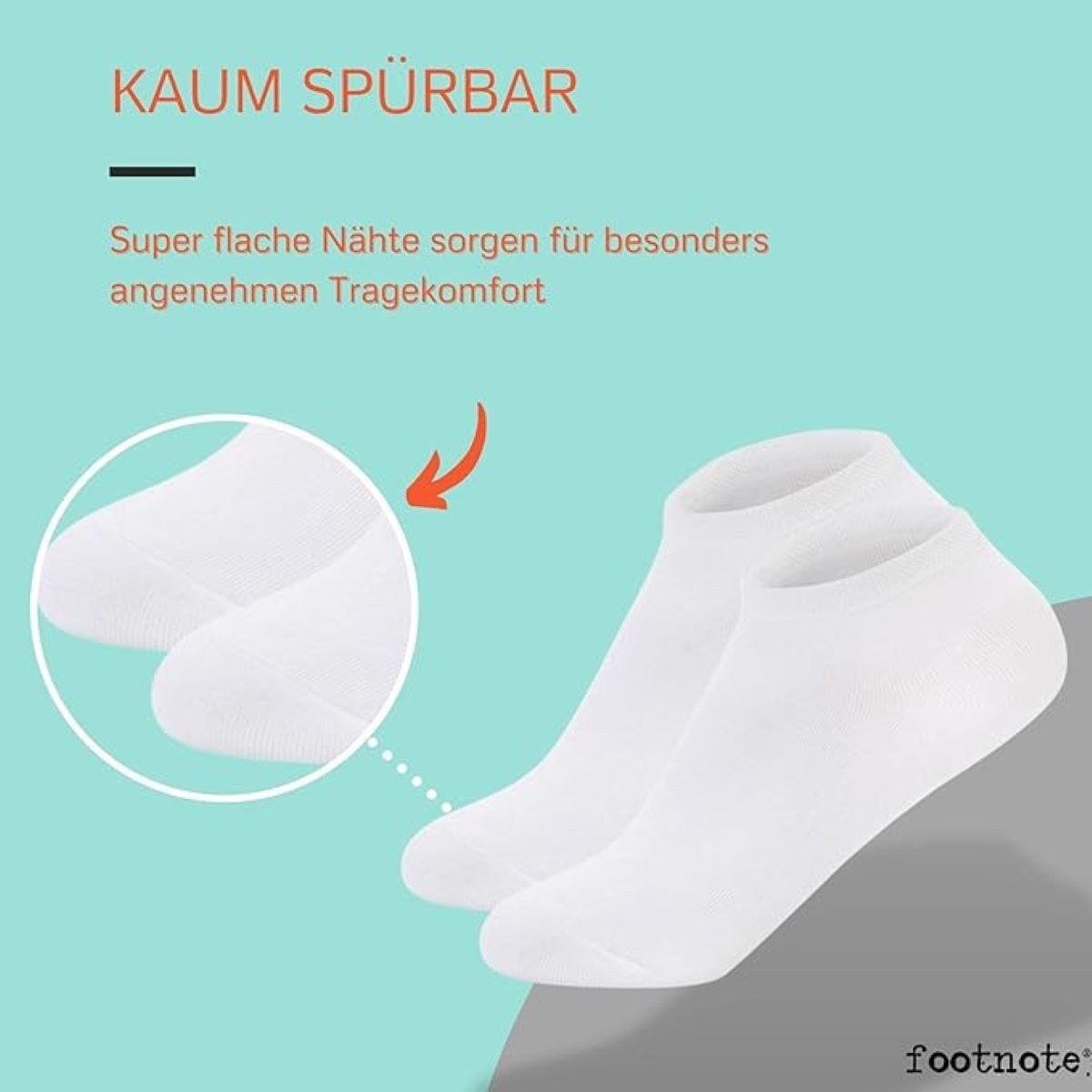FOOTNOTE Sneakersocken Shakespeare/39-42/weiß (10-Paar) trendige Socken mit Softbund – Bild 3 von 5