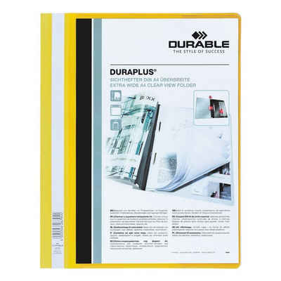 DURABLE Hefter Duraplus, Format DIN A4+, überbreit mit Klarsicht- und Innentasche