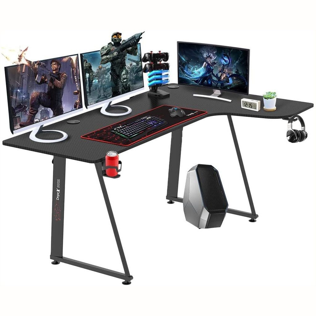 Gamingtisch 160cm L-förmiger Eckschreibtisch für Büro und Zuhause, Rechts/ links