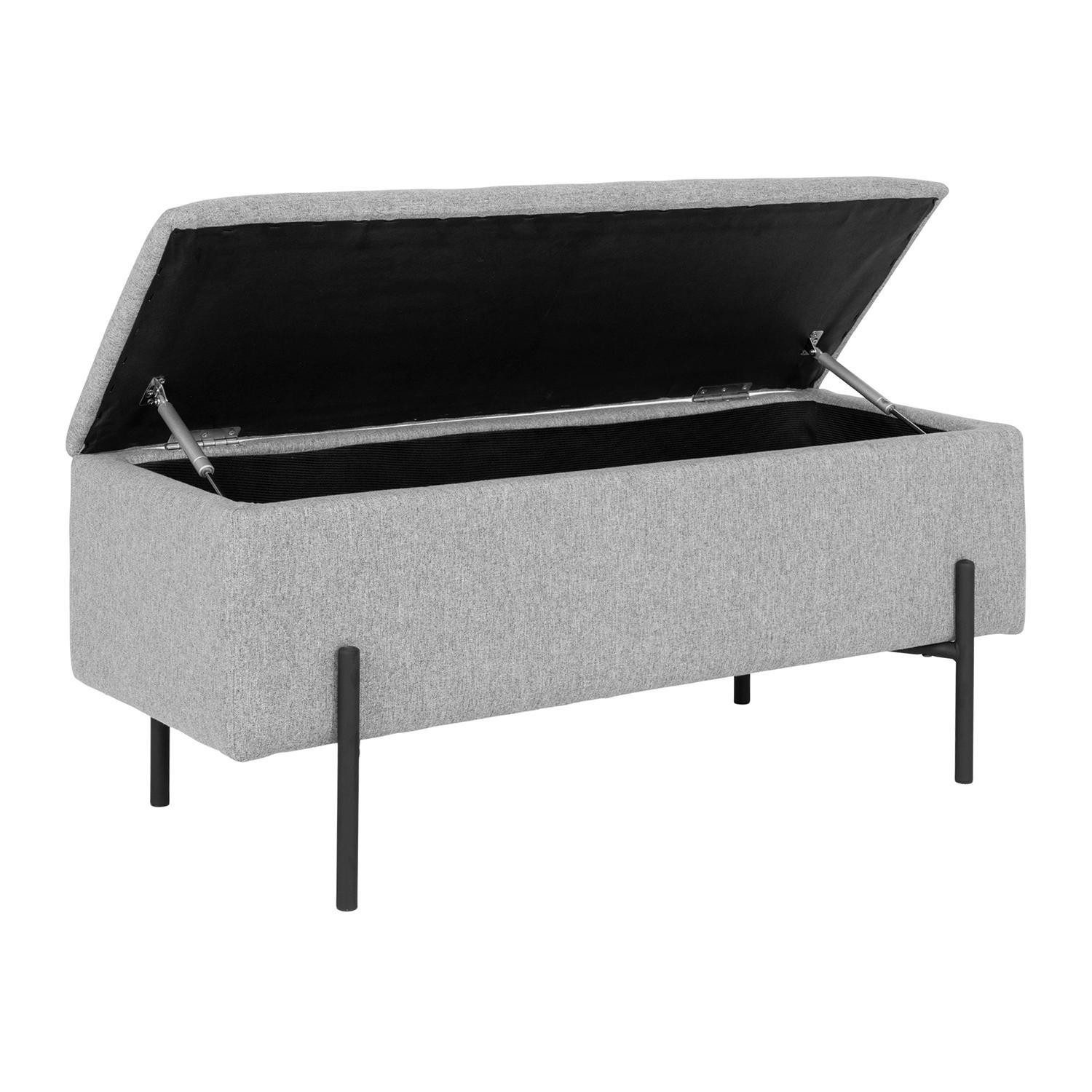 House Nordic Sitzbank WATFORD, Hellgrau, Boucléstoff, mit Stauraum, B 95 x H 43 x T 37 cm