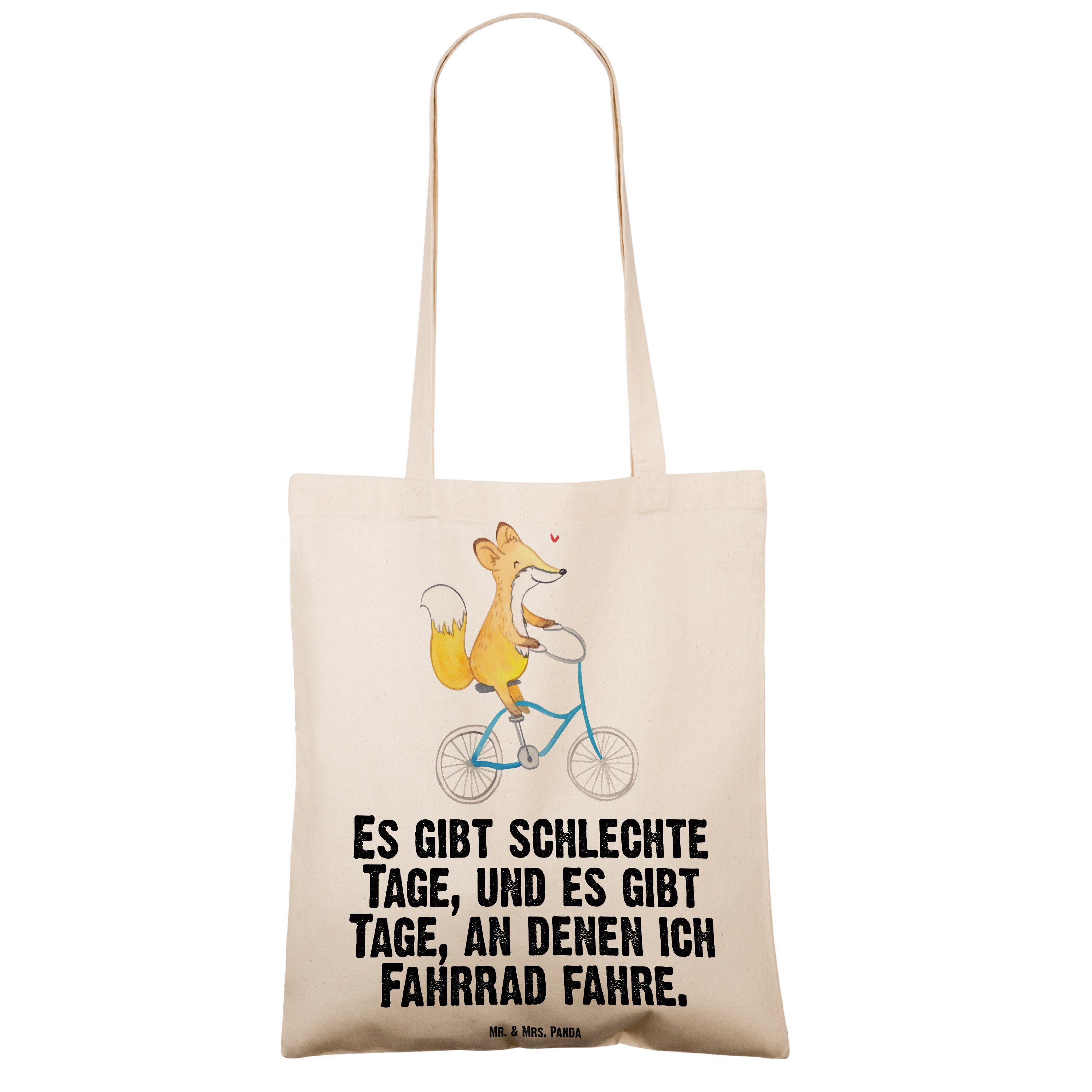 Fuchs Tage & Fahrrad Mrs. Tragetasche Transparent Gewinn, - Mr. Stoffbeut fahren Panda - (1-tlg) Geschenk,