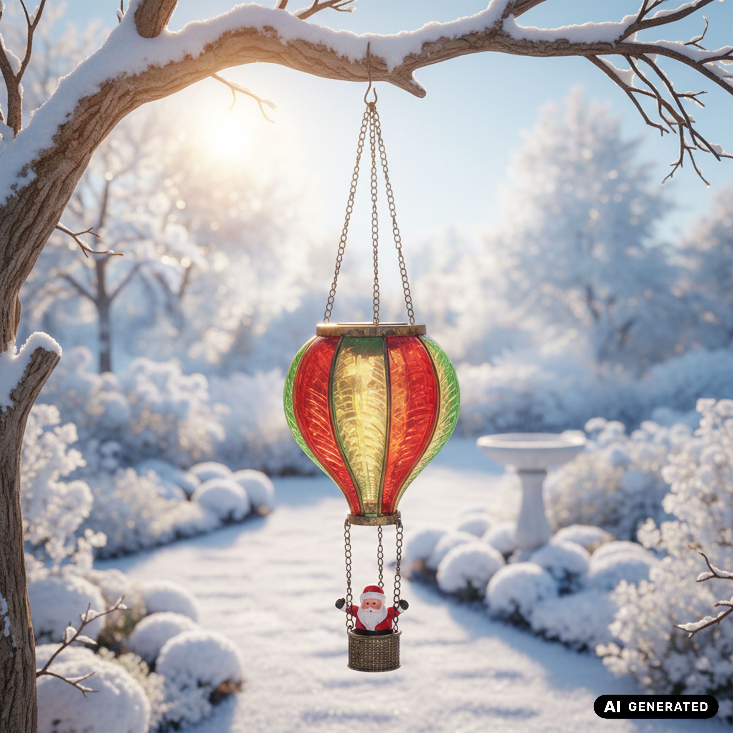 IC Gardenworld LED Solarleuchte LED Solar Heißluftballon mit Flammeneffekt Beleuchtung zum Aufhängen, LED fest integriert, warm-weiß mit Flammeneffekt – Bild 3 von 5