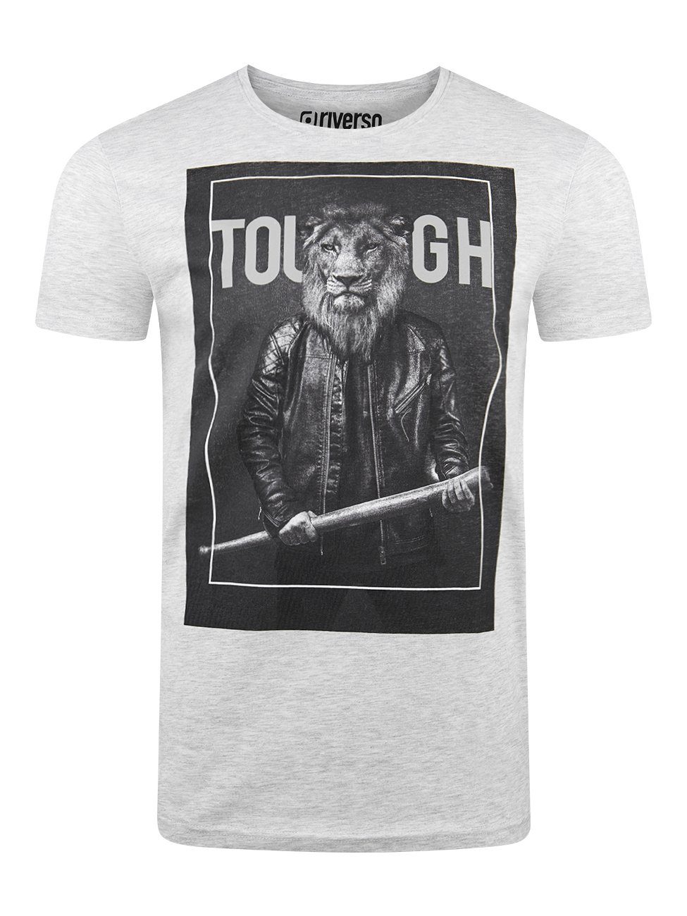 riverso T-Shirt Herren Fotoprintshirt RIVCharly Regular Fit (1-tlg) Kurzarm Tee Shirt mit Rundhalsausschnitt