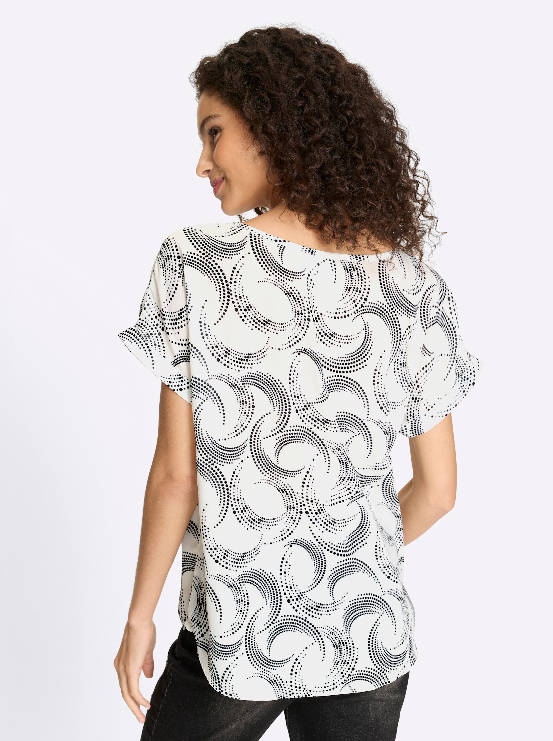 heine Klassische Bluse Druck-Bluse Kurzarm