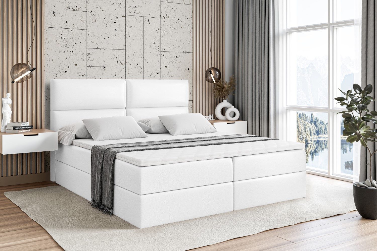 ALTDECOR Boxspringbett BOXI3 (Multipocket-Matratze H4, H3 Matratze Bonellfederung, Topper, Kopfteil)