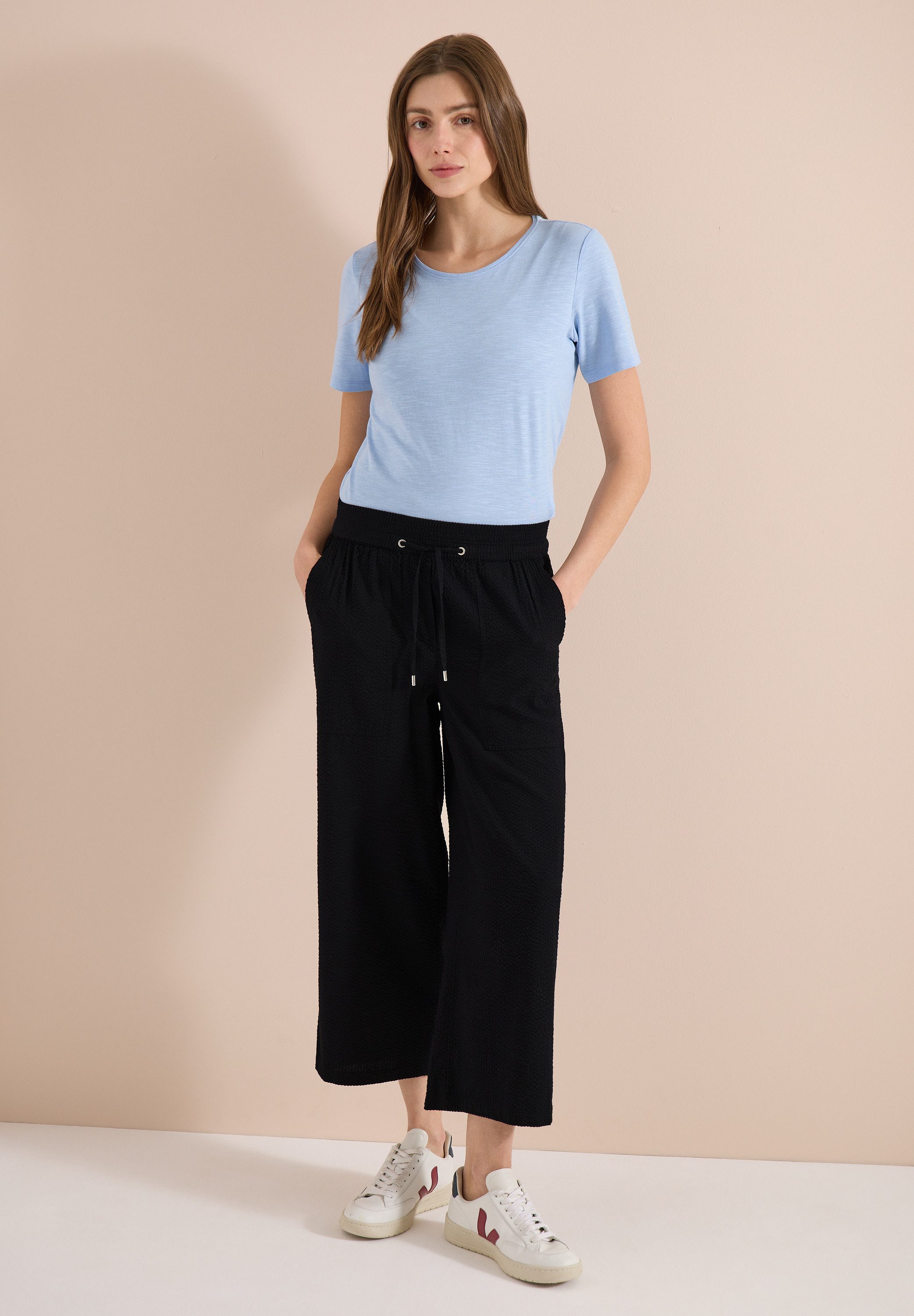 CECIL Culotte aus Seersucker-Material