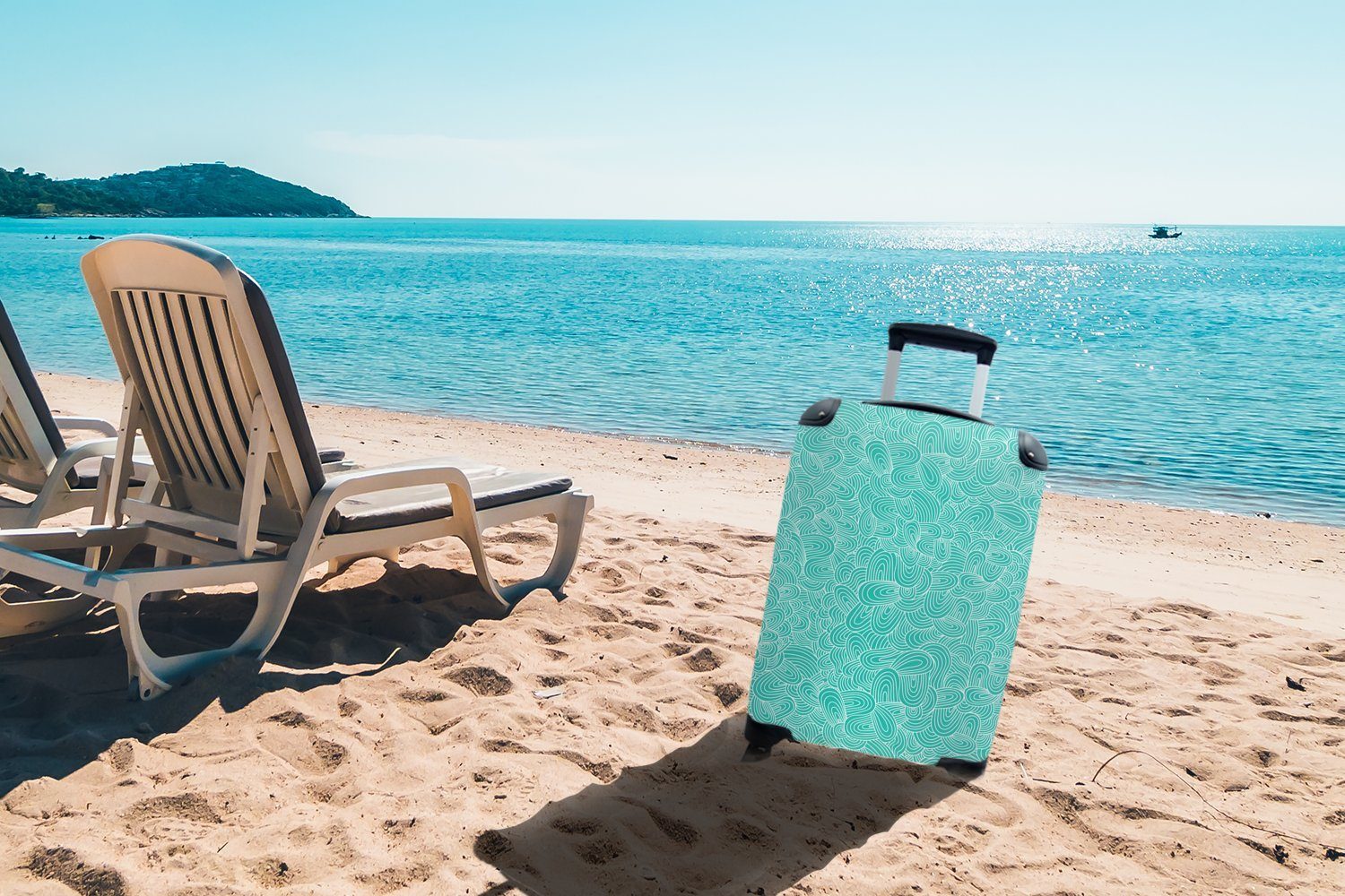Reisetasche - Wasser für Ferien, Handgepäck 4 Trolley, rollen, MuchoWow Muster mit Handgepäckkoffer - Rollen, Meer, Reisekoffer